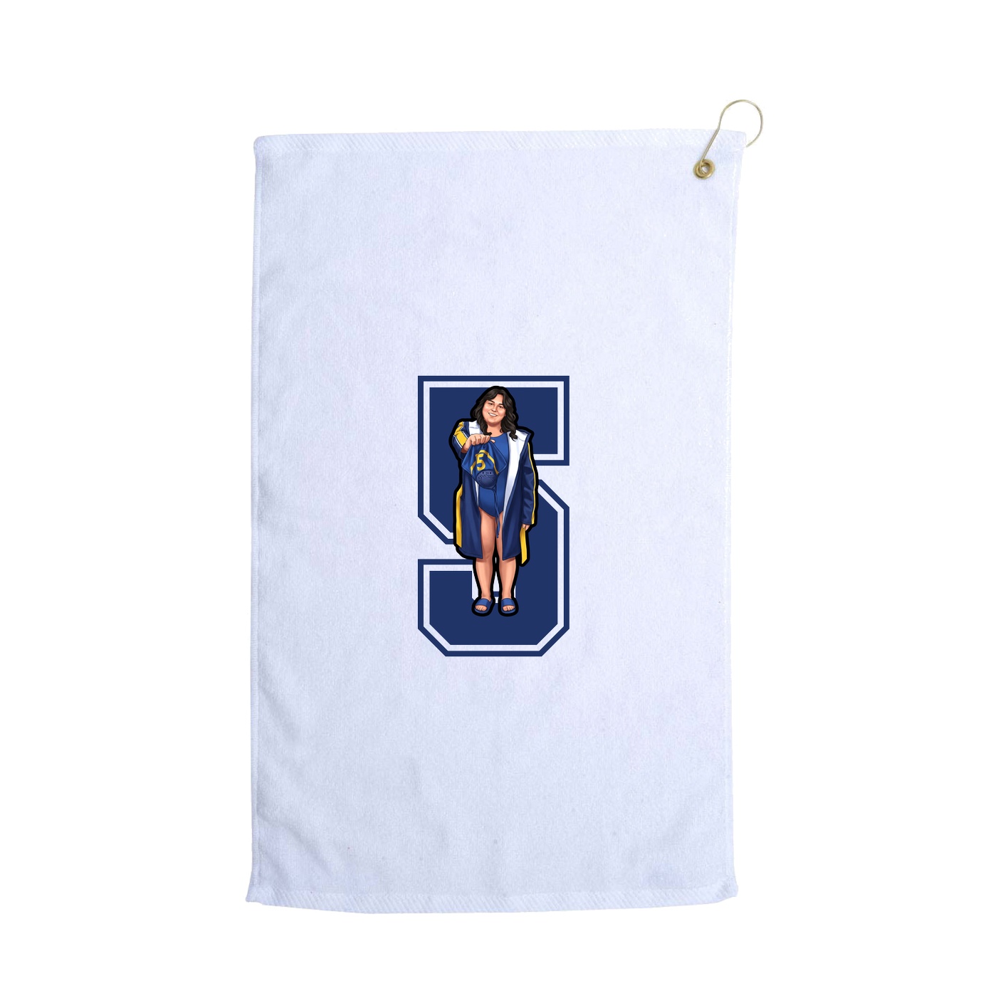 Golf Towel — Number in White