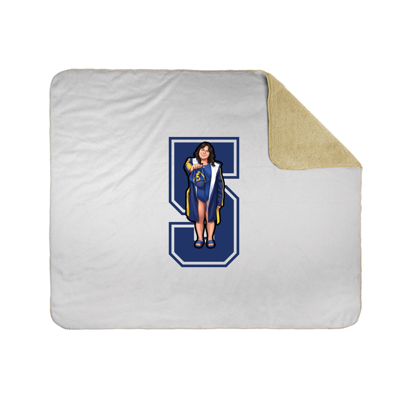 Throw Blanket — Number in White