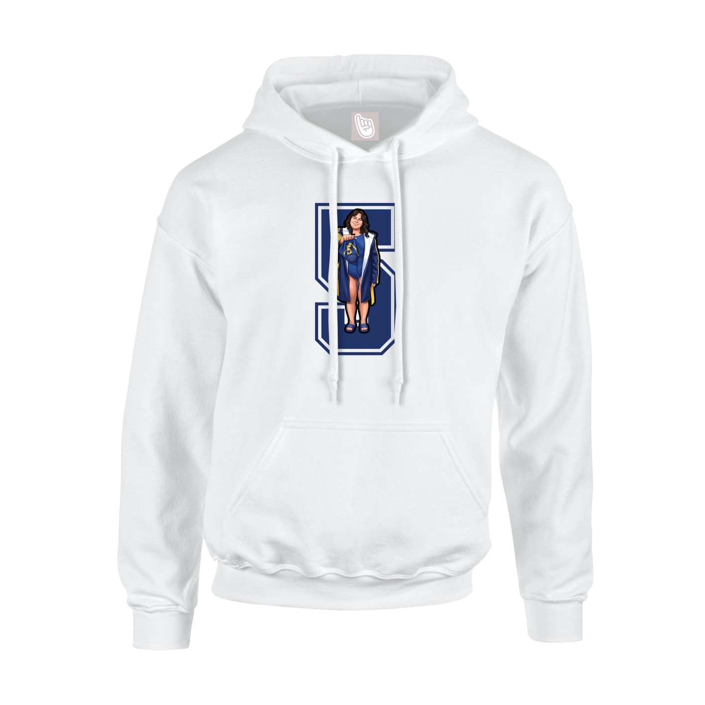 Hoodie — Number in White