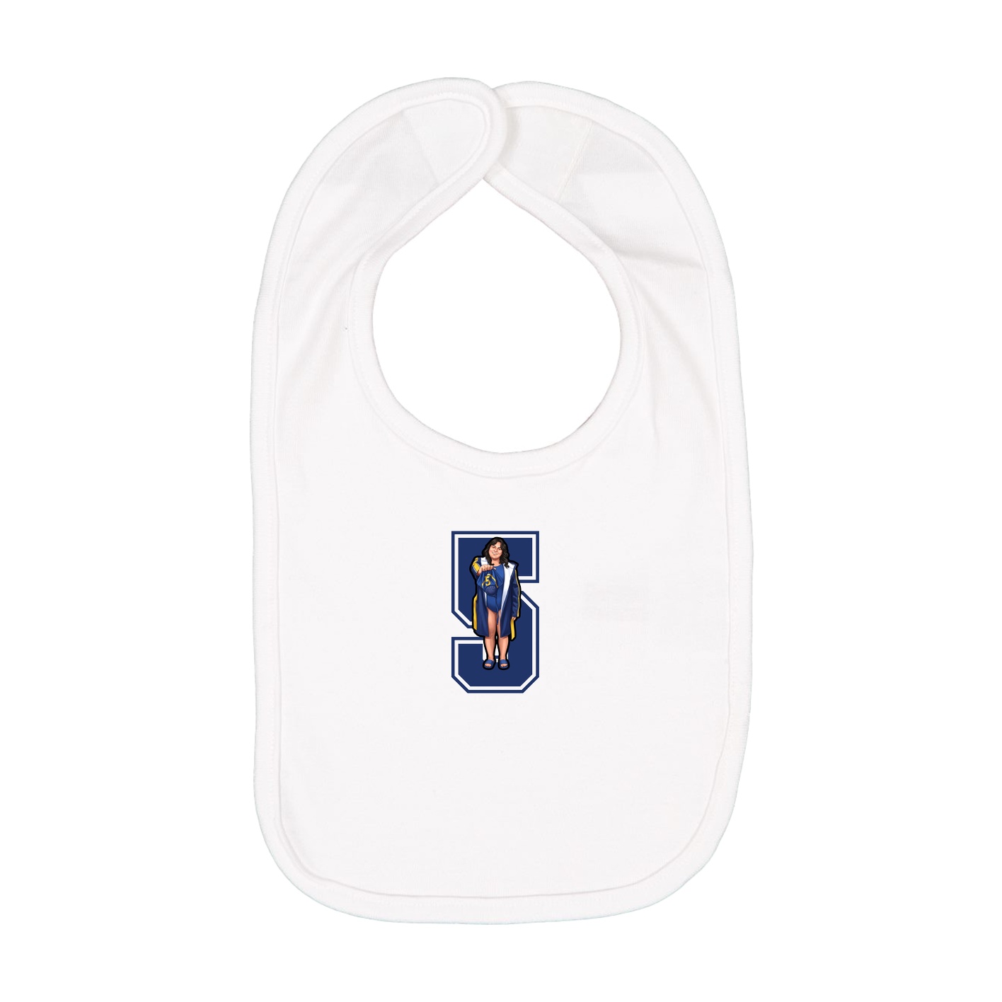 Infant Bib — Number in White