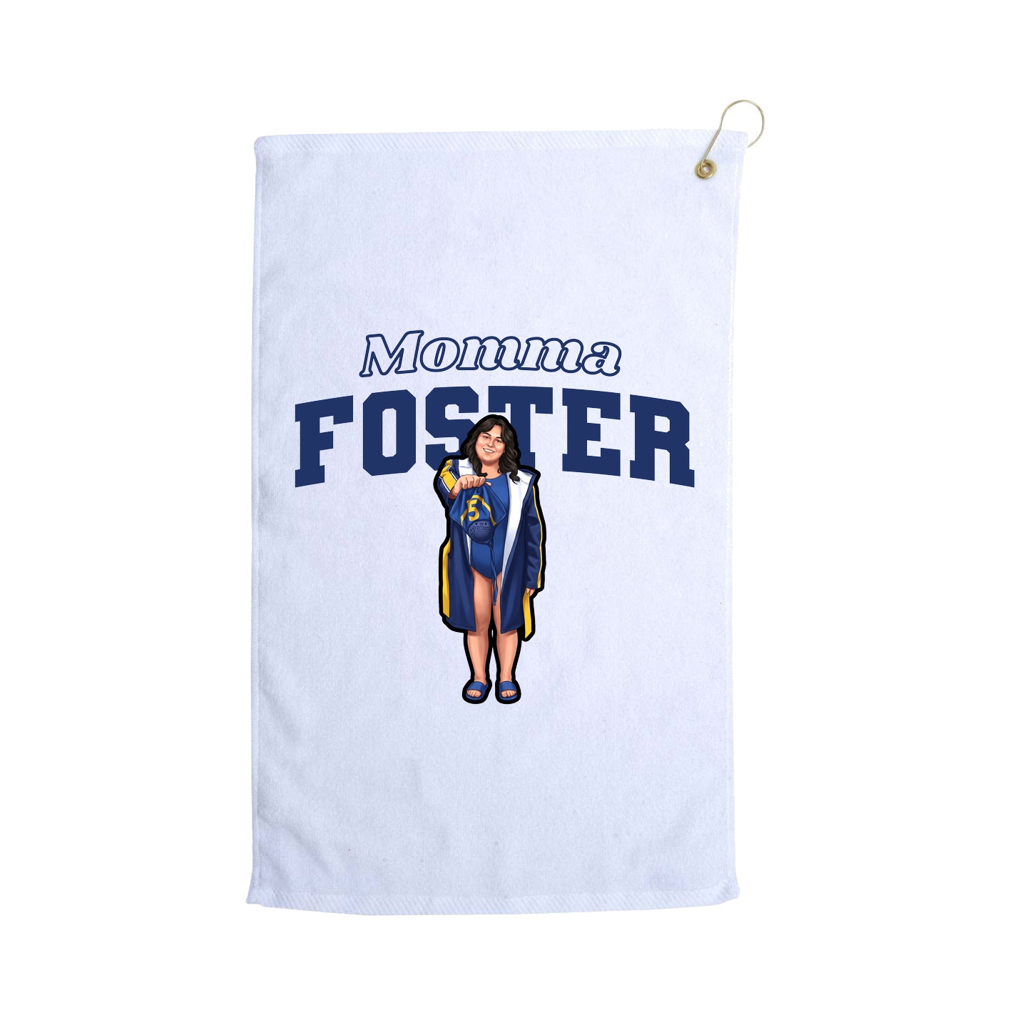 Golf Towel — Mothers Day Block in White