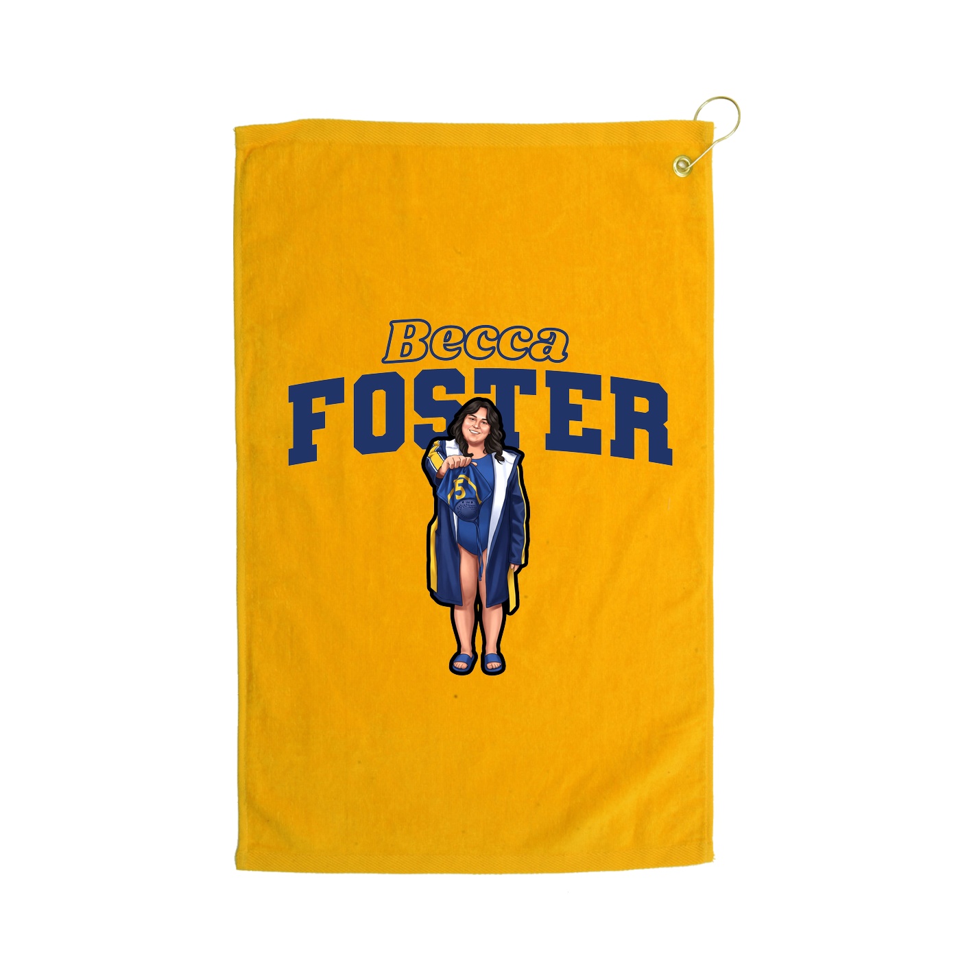 Golf Towel — Name Arch in Gold