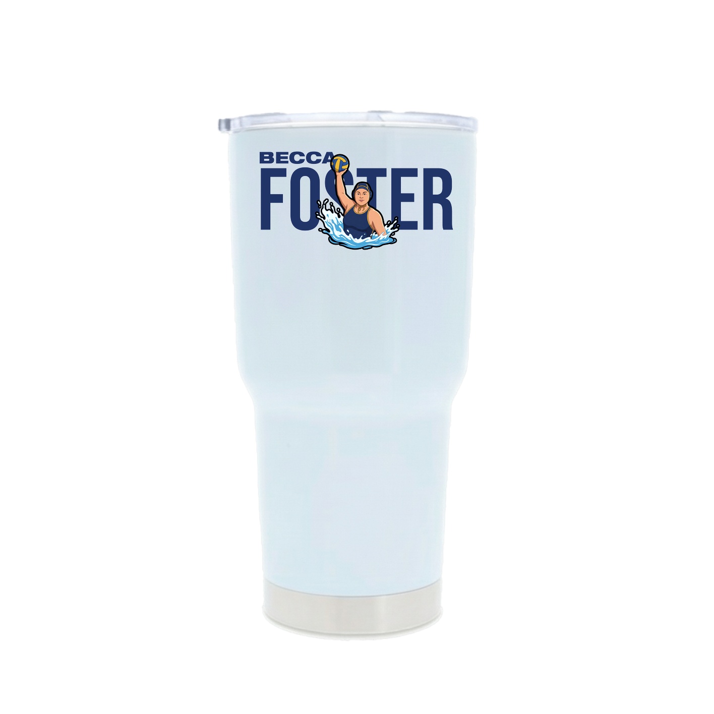 30oz Stainless Steel Tumbler — Player Name in White
