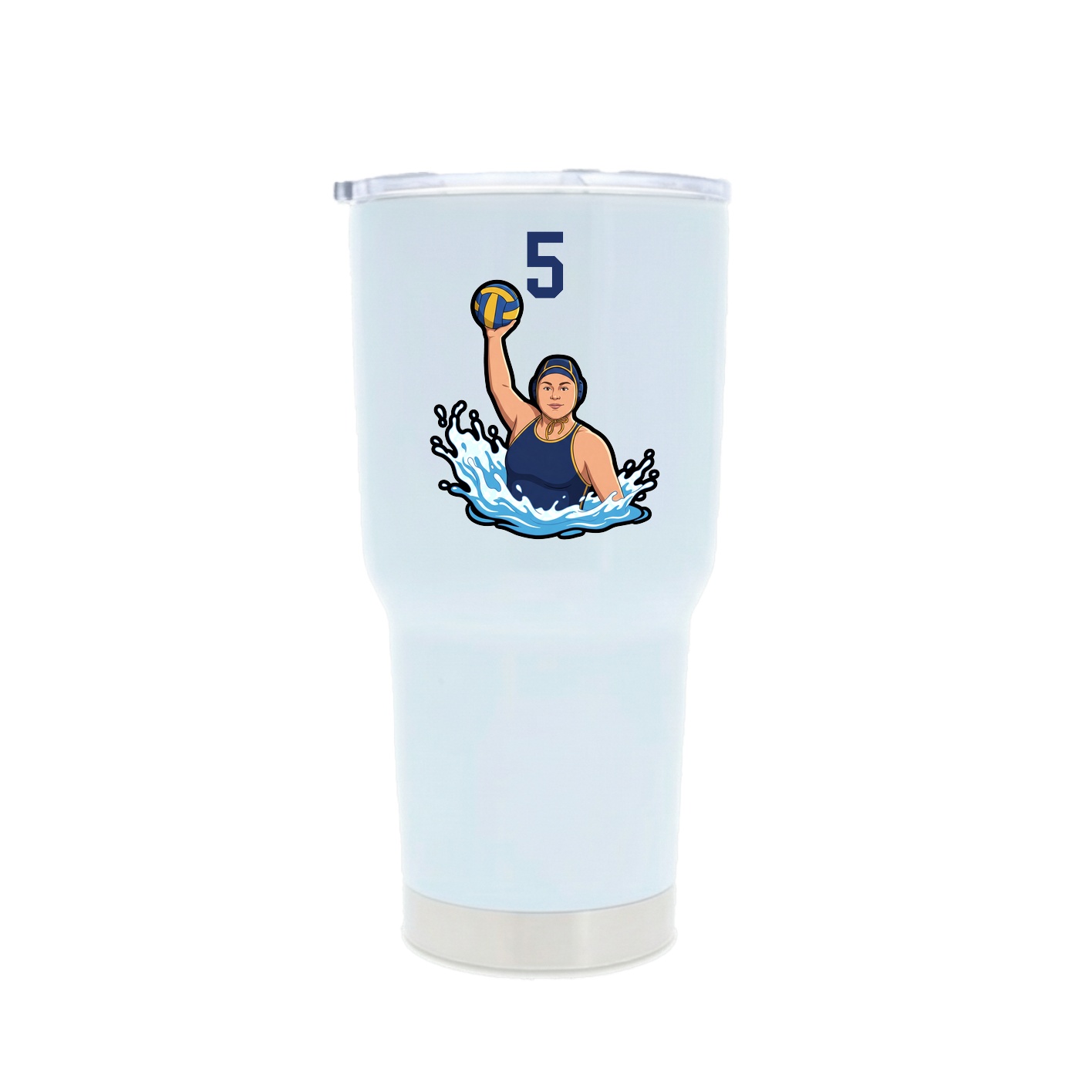 30oz Stainless Steel Tumbler — Number Top in White