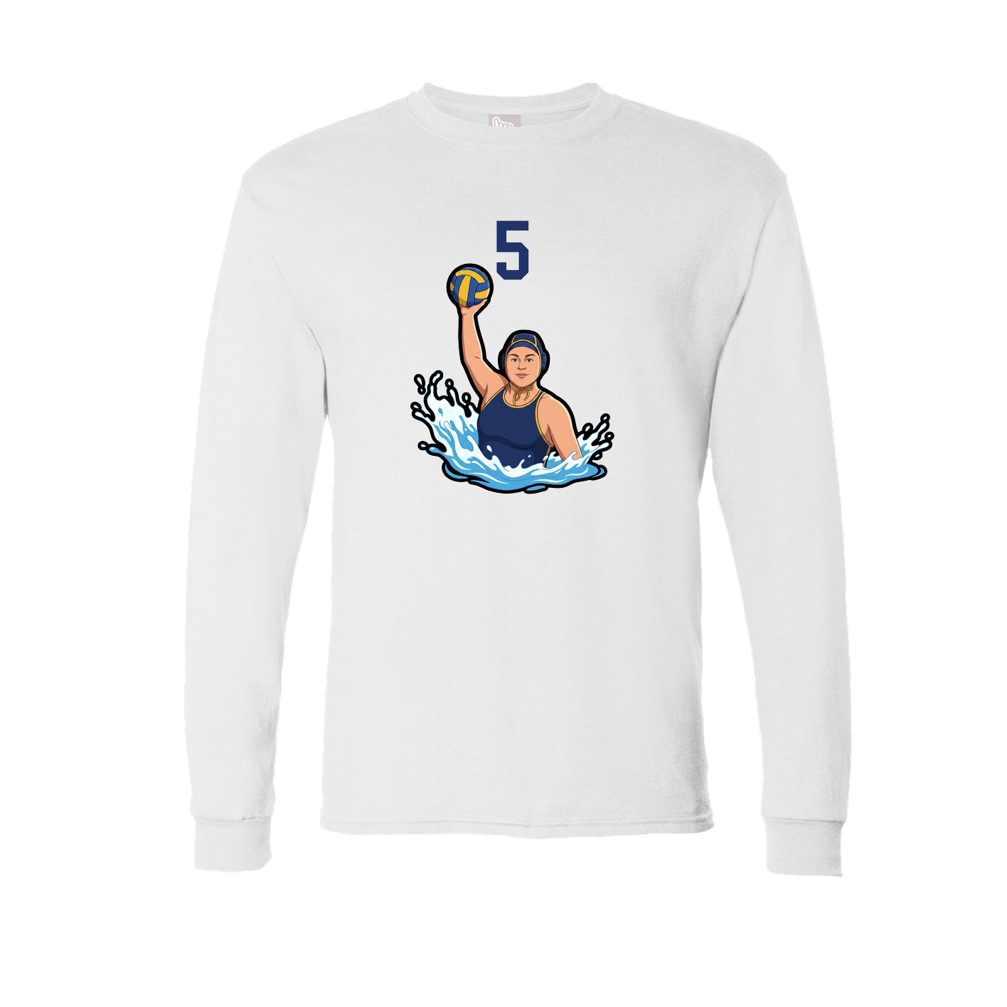 Long Sleeve Tee — Number Top in White