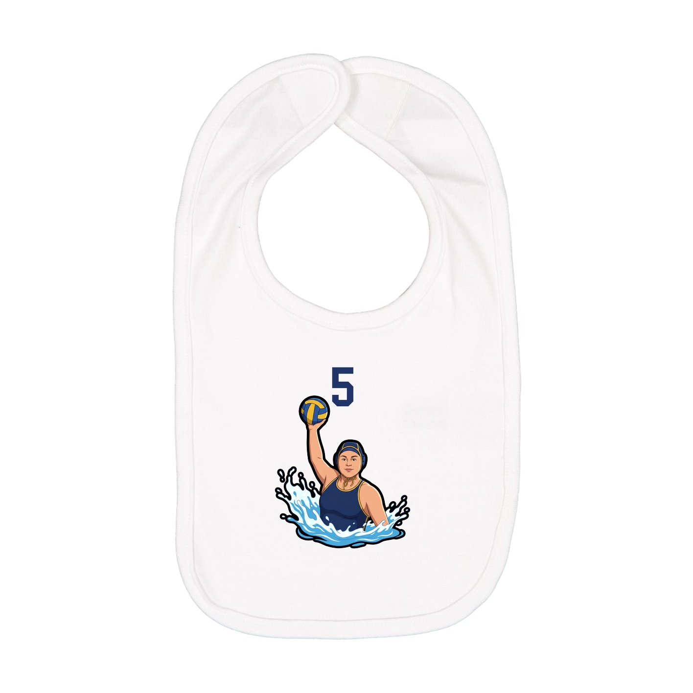 Infant Bib — Number Top in White