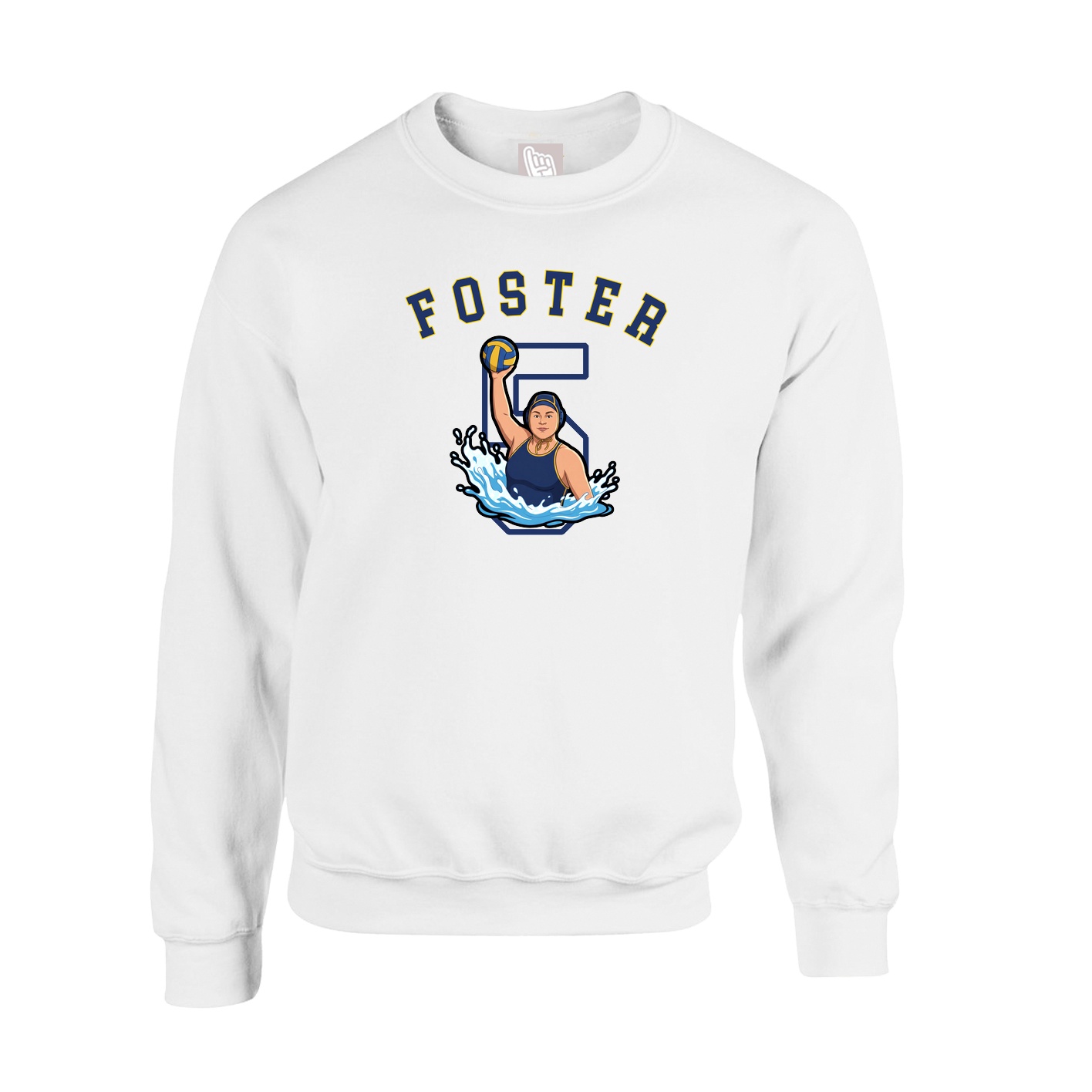 Fleece Crew — Shirsey Arch in White