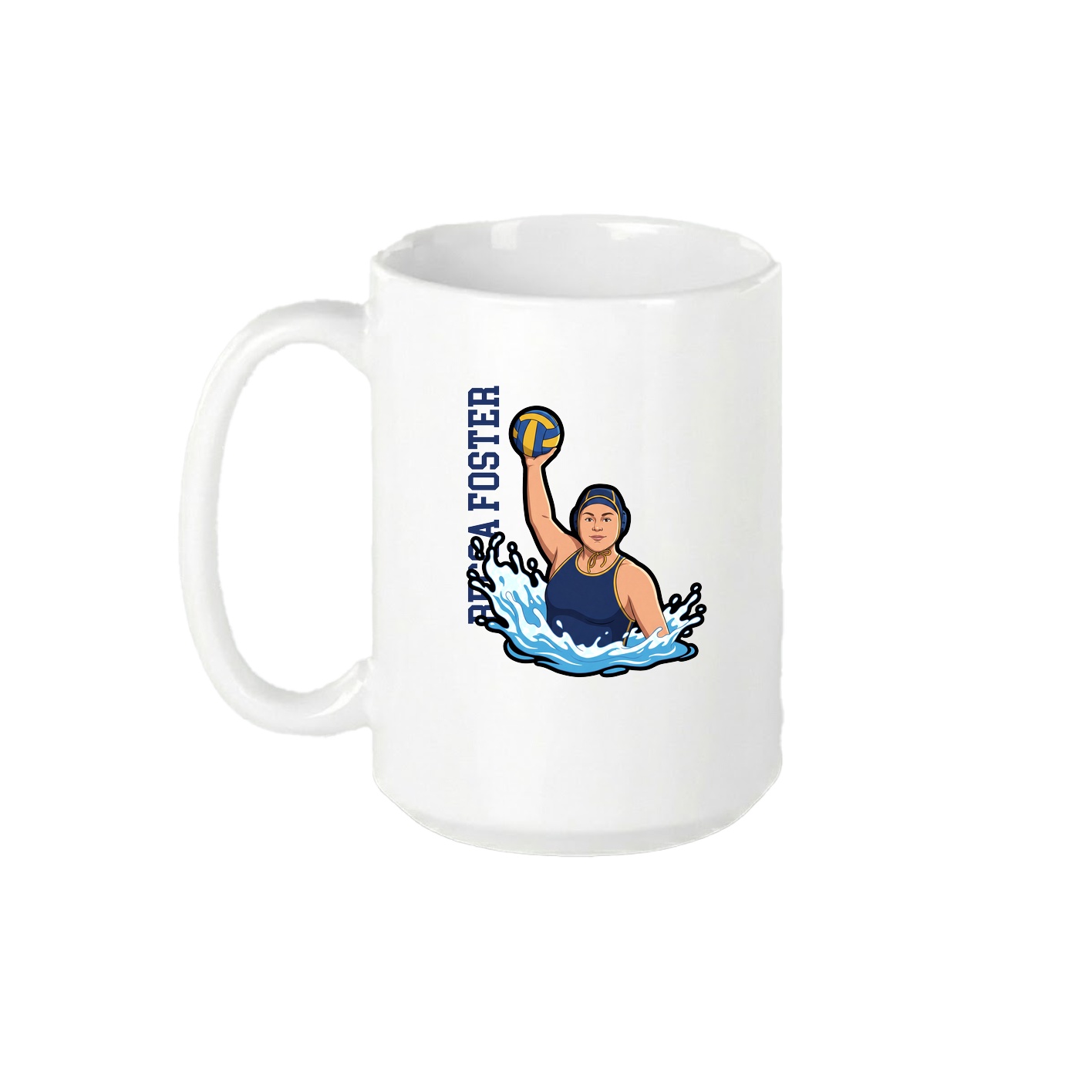 15oz Coffee Mug — Name Vertical in White
