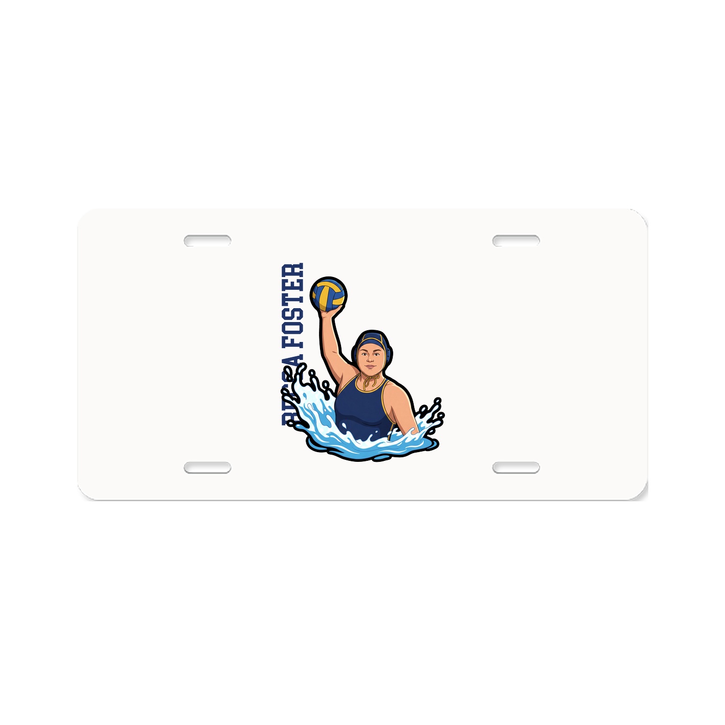 License Plate — Name Vertical in Classic