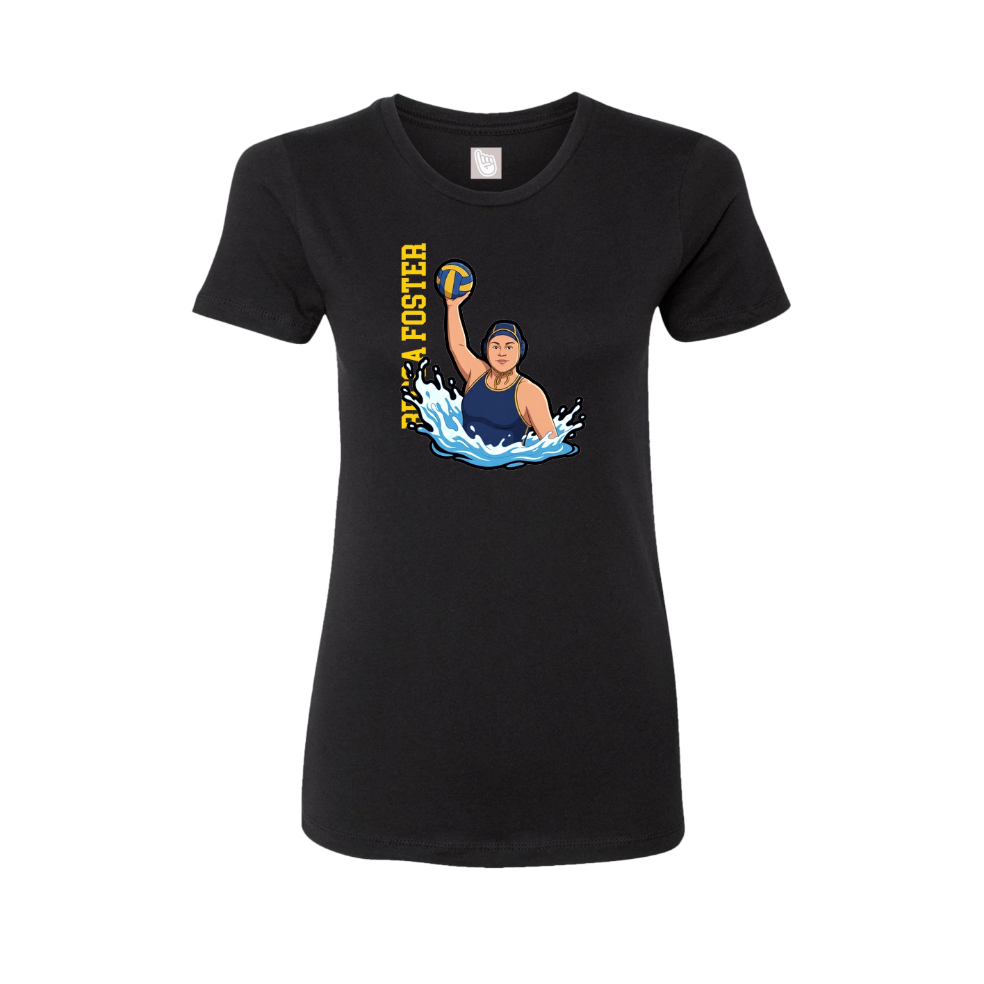 Womens Tee — Name Vertical in Black