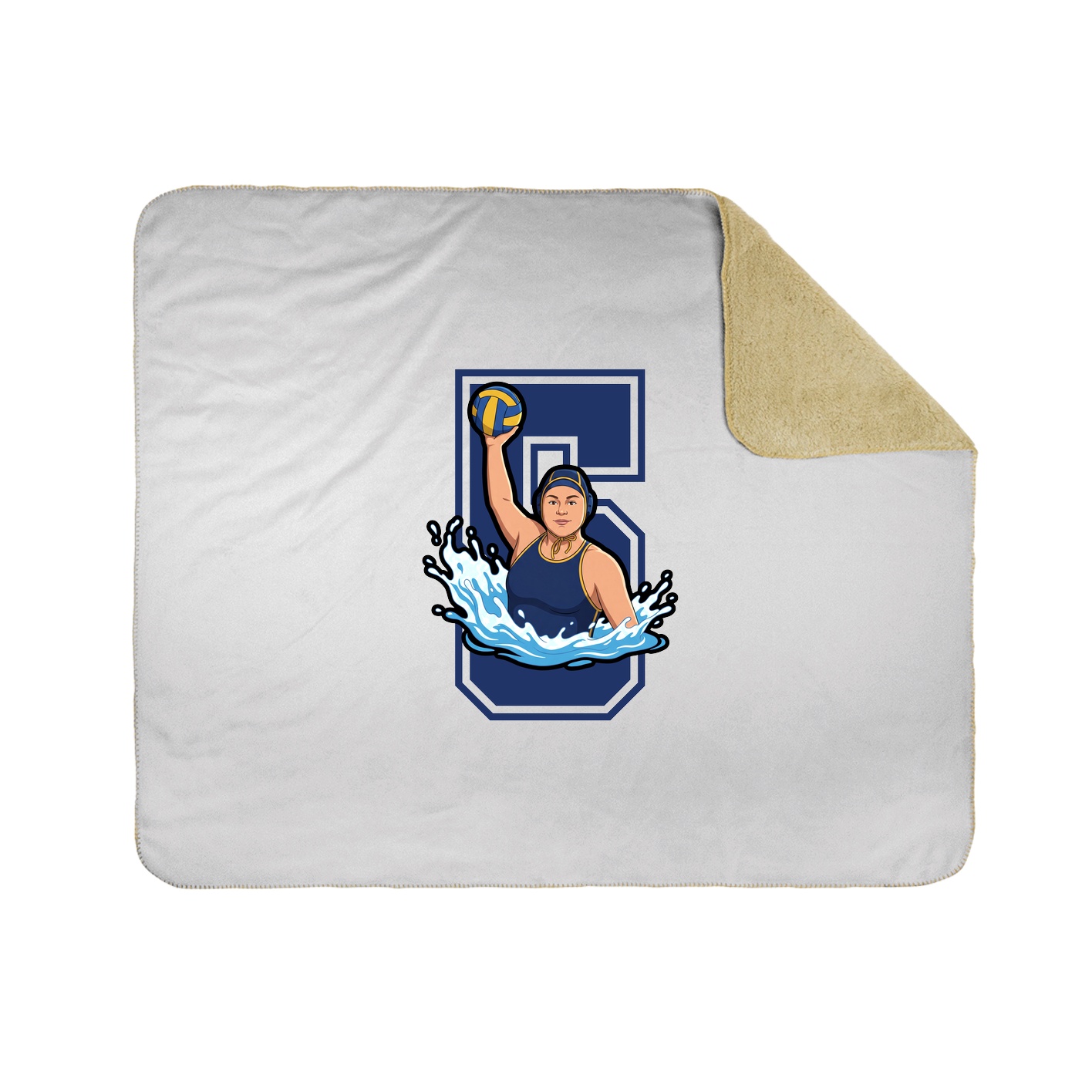 Throw Blanket — Number in White