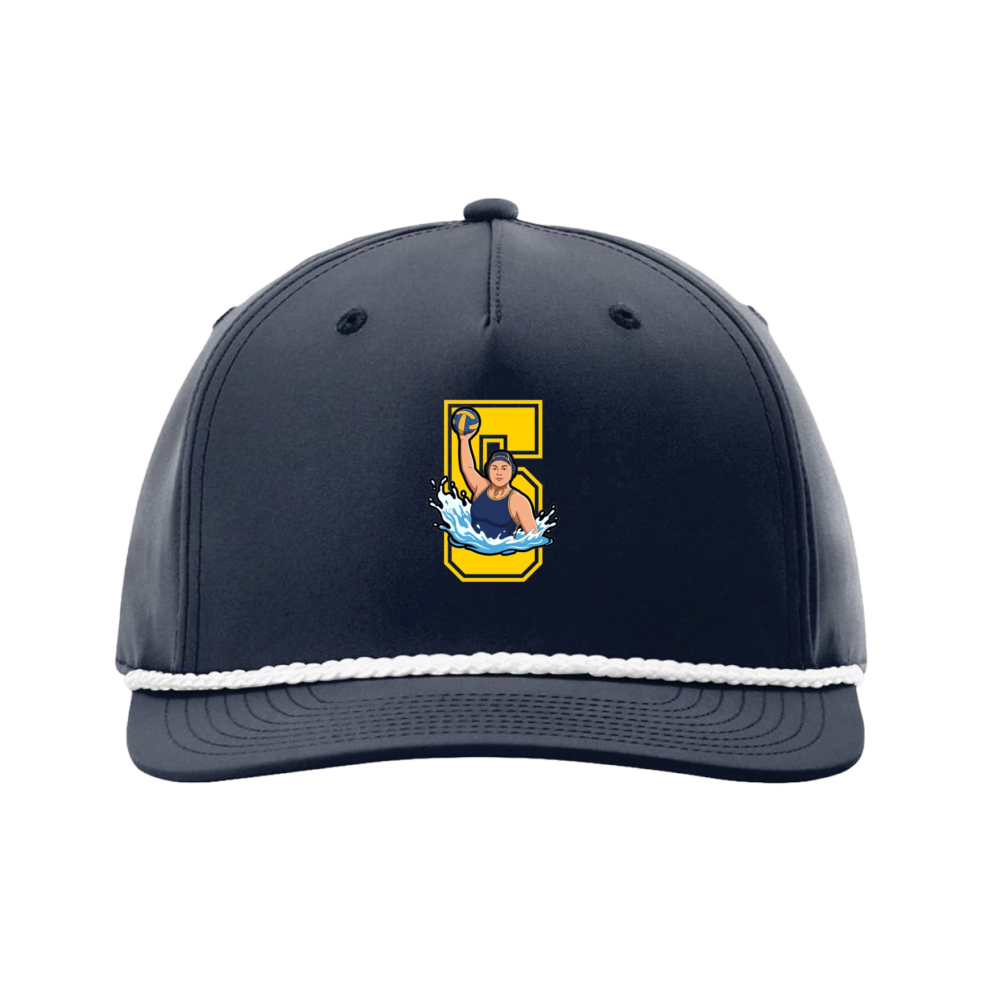 Five-Panel Classic Rope Cap — Number in Navy