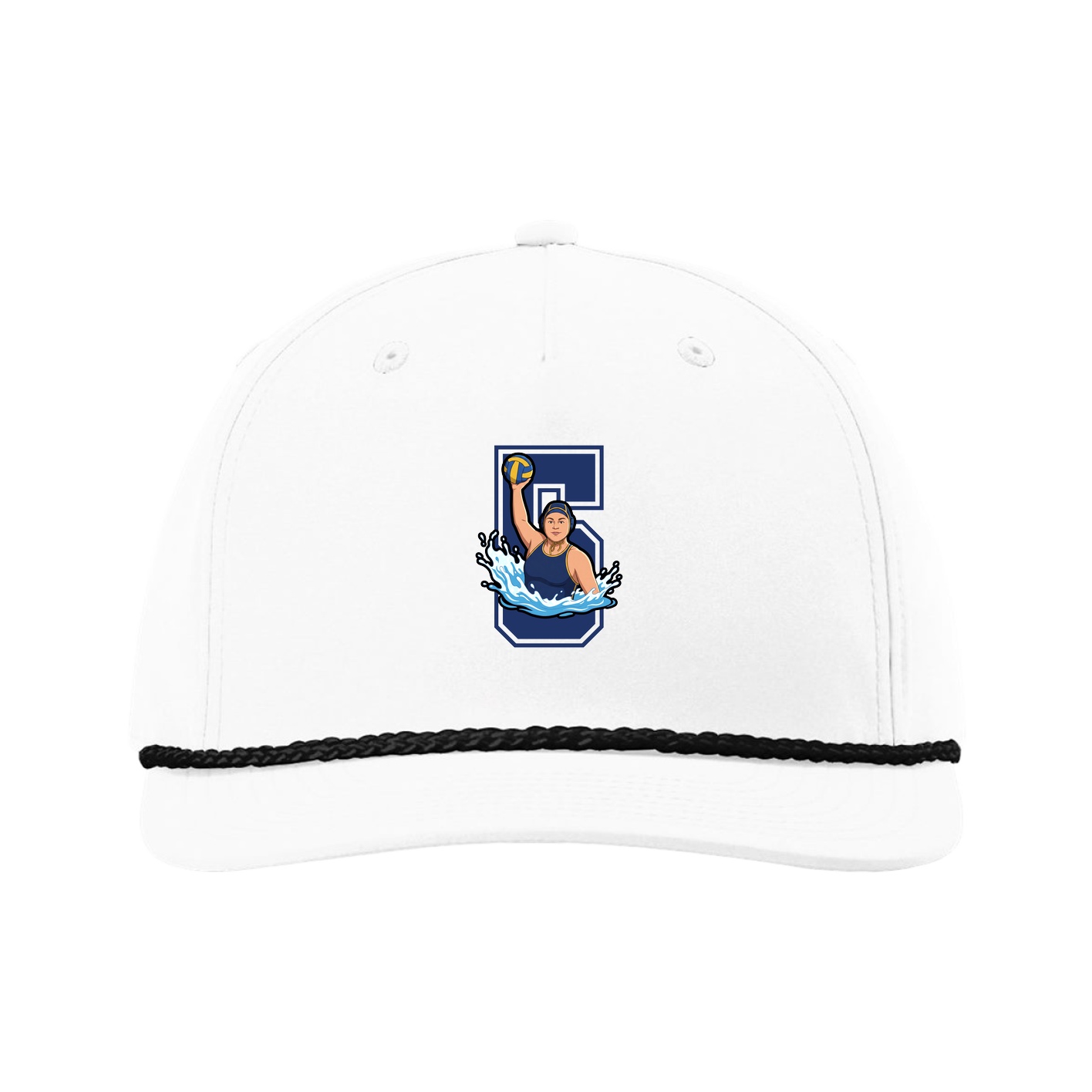 Five-Panel Classic Rope Cap — Number in White
