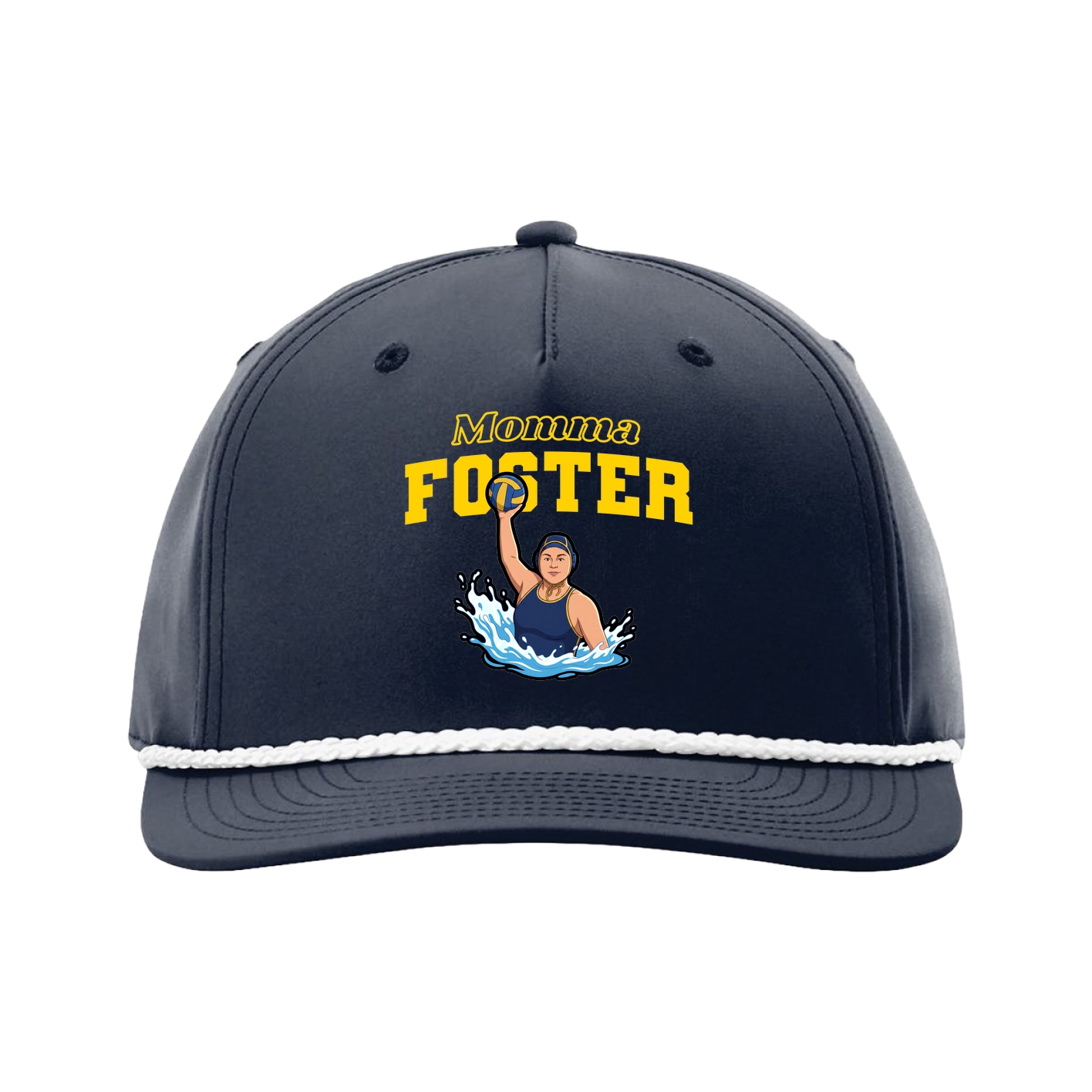 Five-Panel Classic Rope Cap — Mothers Day Block in Navy