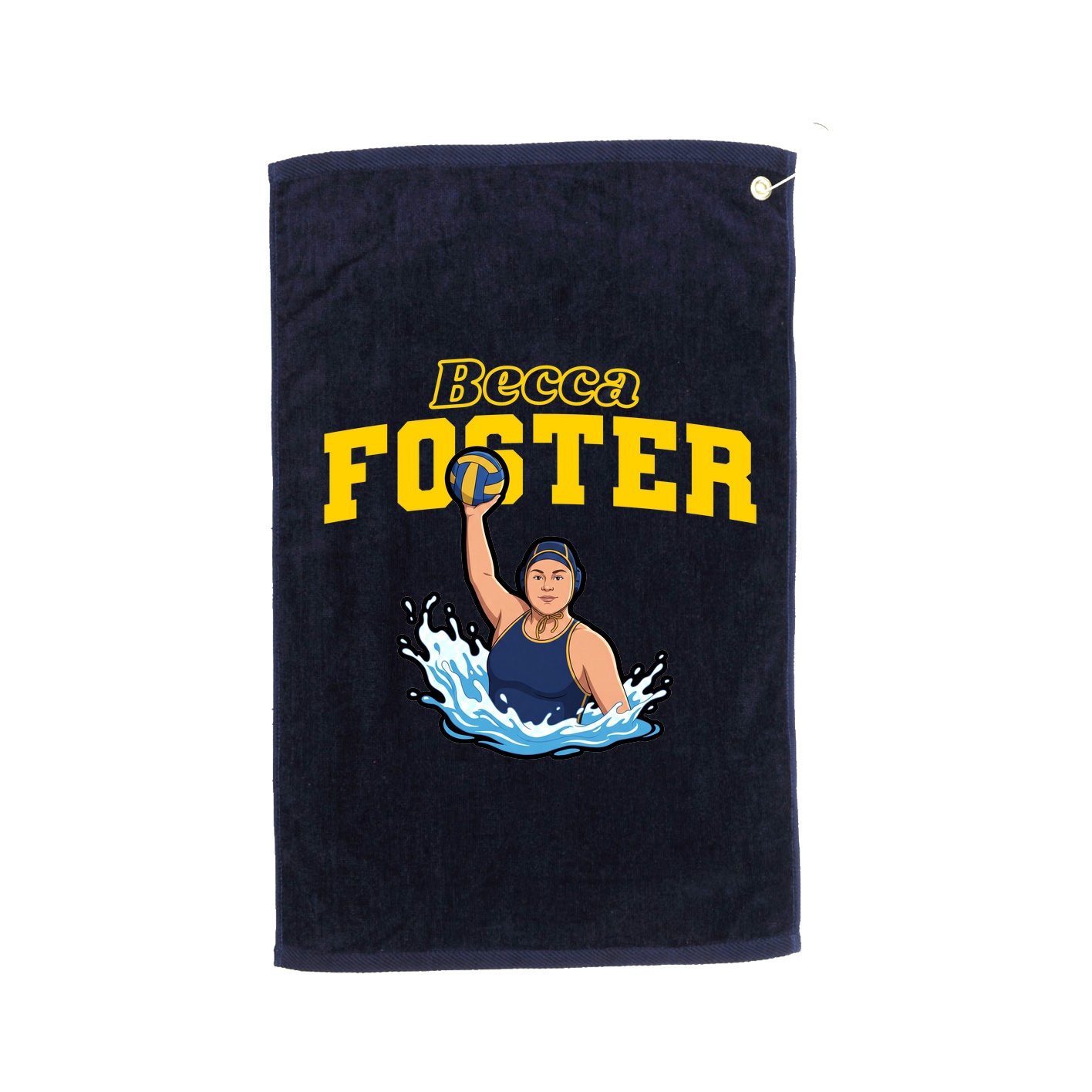 Golf Towel — Name Arch in Navy