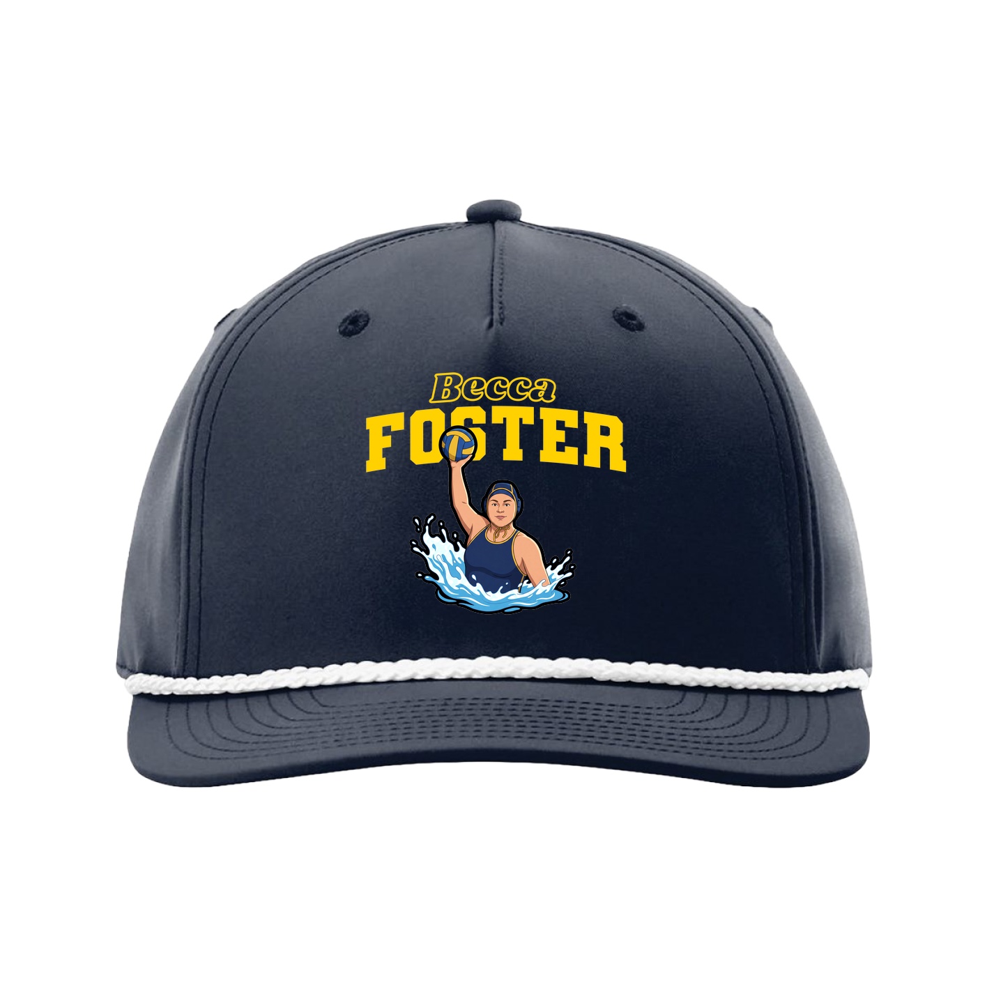 Five-Panel Classic Rope Cap — Name Arch in Navy