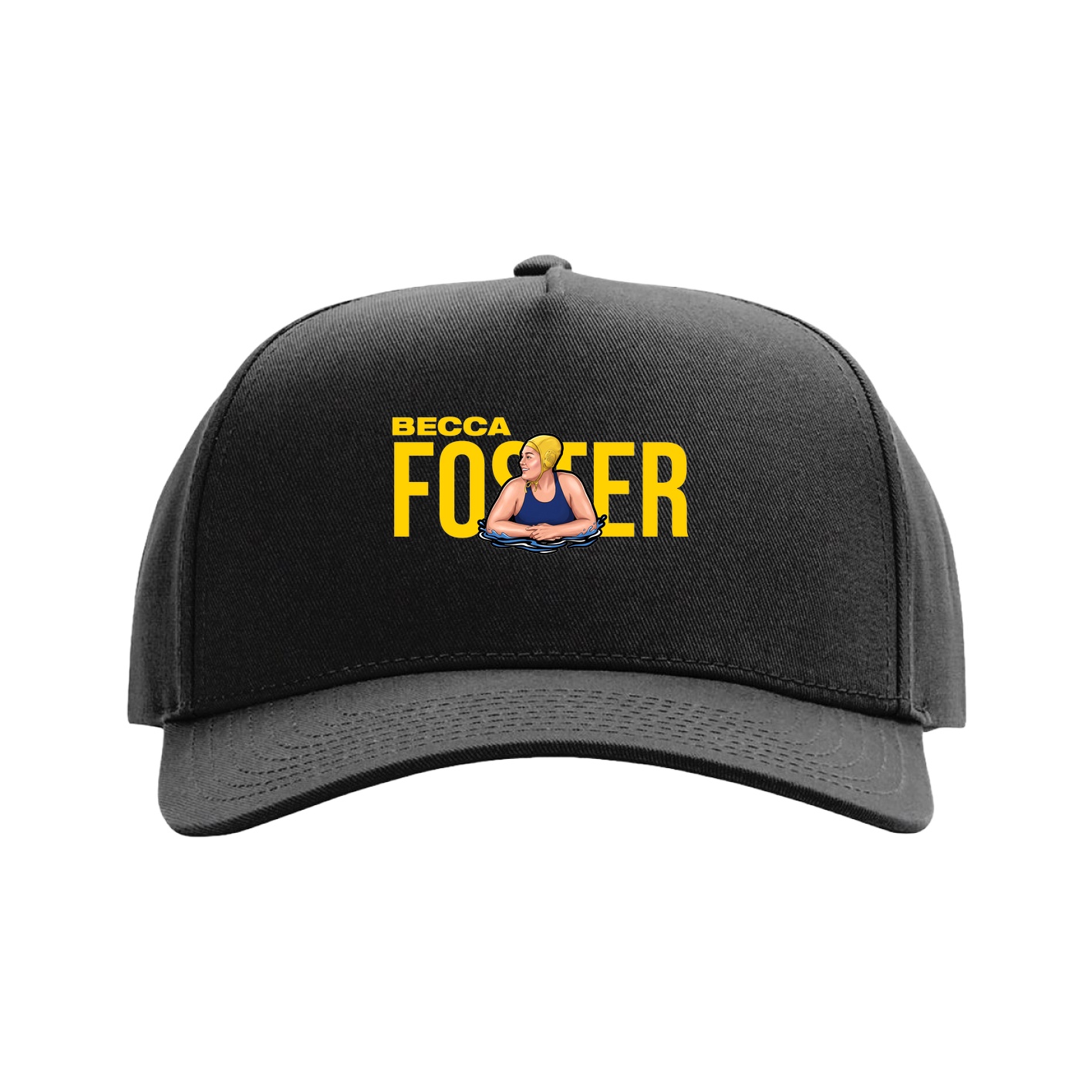 Full Fabric Five-Panel Champ Cap — Player Name in Black