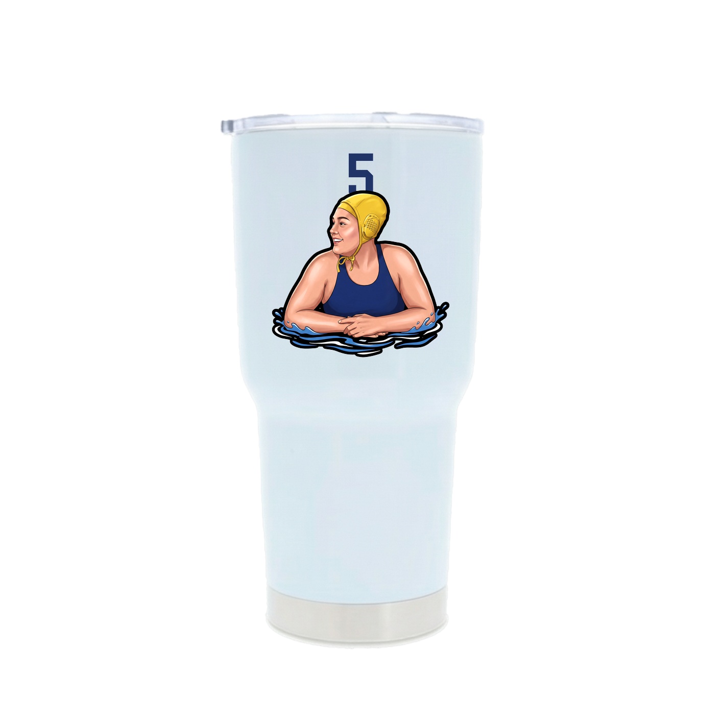30oz Stainless Steel Tumbler — Number Top in White