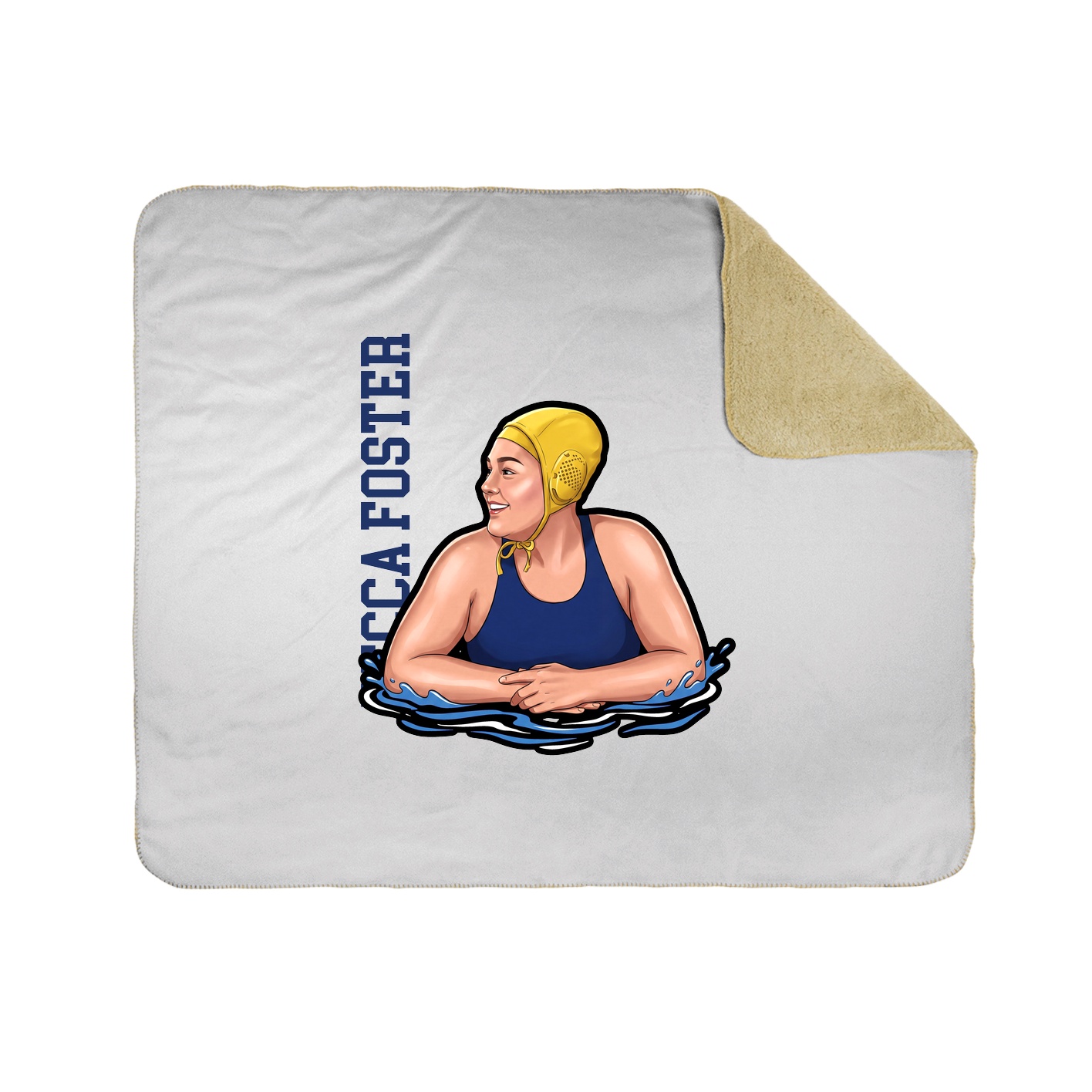 Throw Blanket — Name Vertical in White