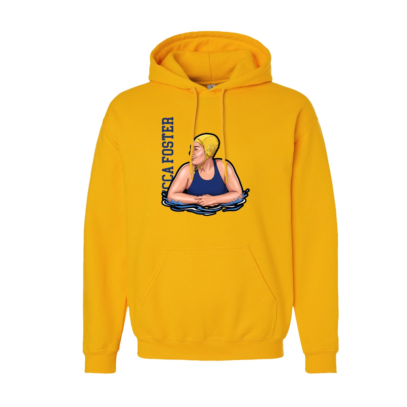 Youth Hoodie — Name Vertical in Gold