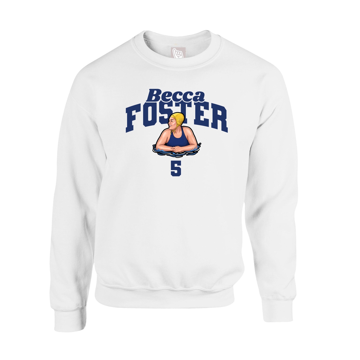 Fleece Crew — Signature Arch in White