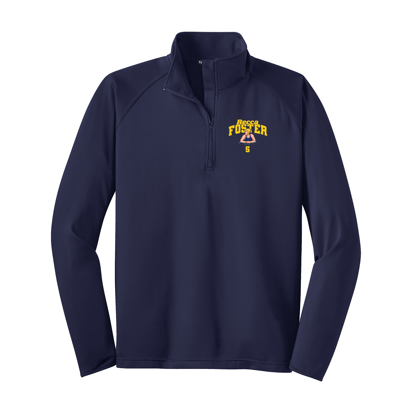 Q-Zip Pullover — Signature Arch in Navy