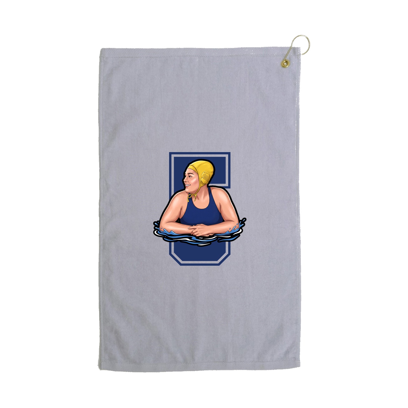 Golf Towel — Number in Grey