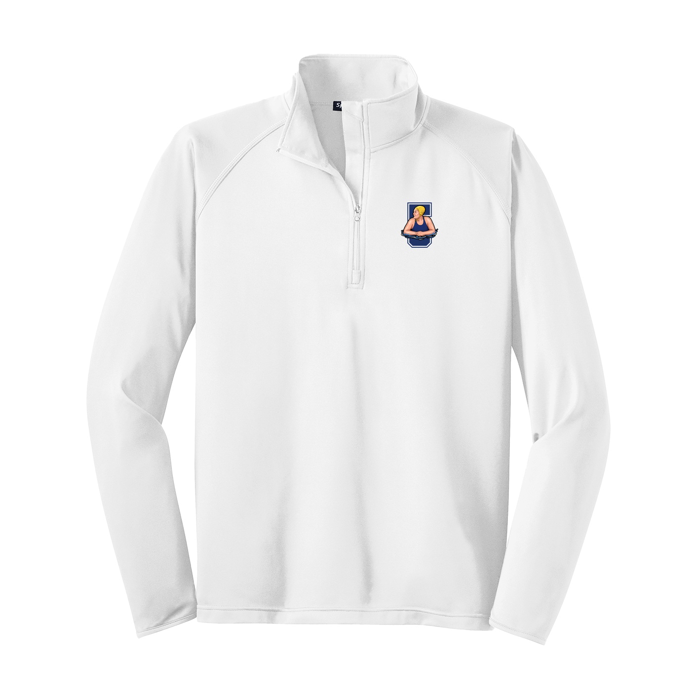 Q-Zip Pullover — Number in White