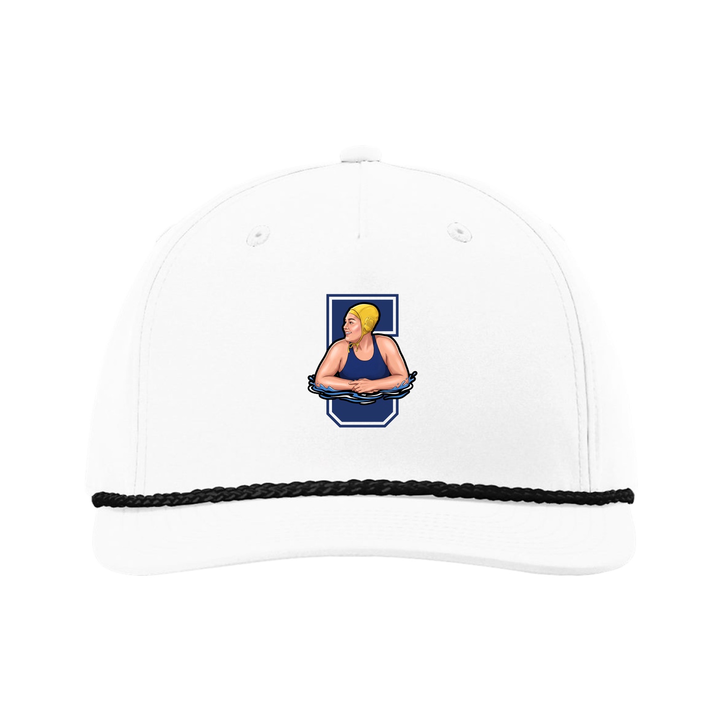 Five-Panel Classic Rope Cap — Number in White