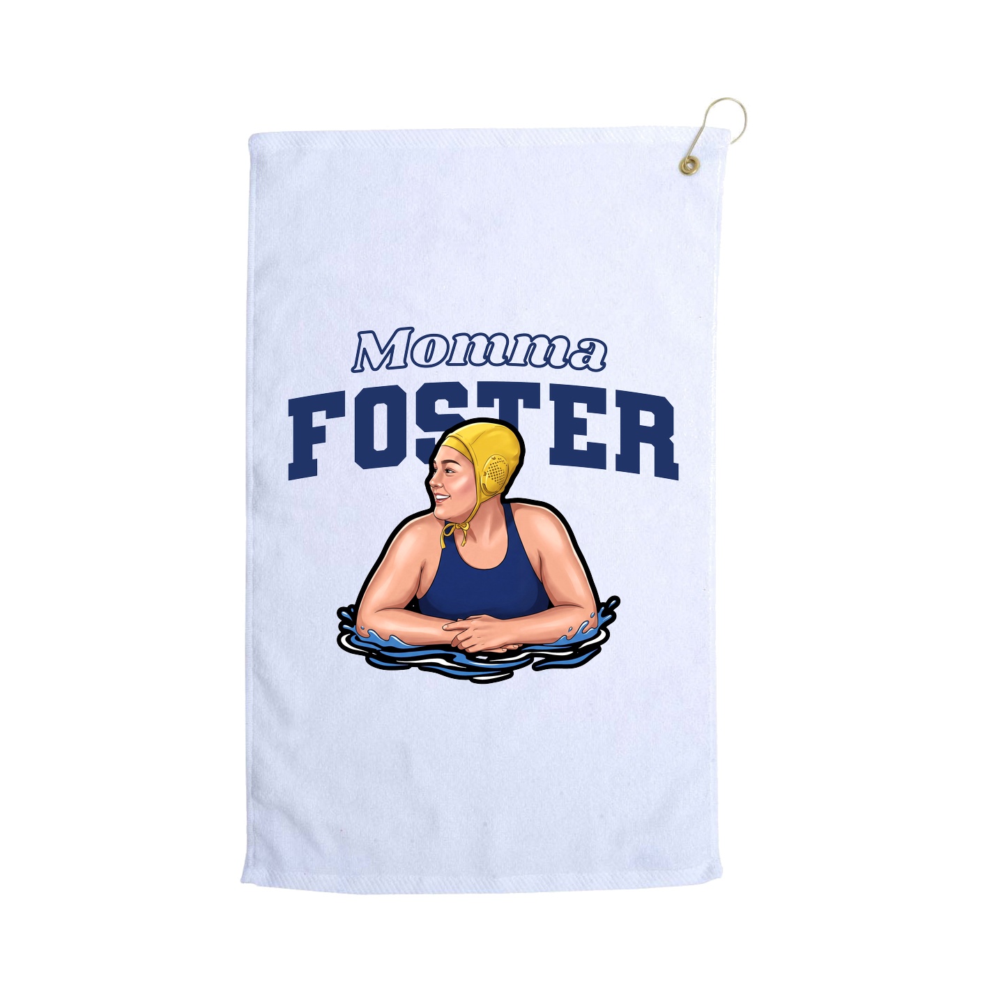 Golf Towel — Mothers Day Block in White