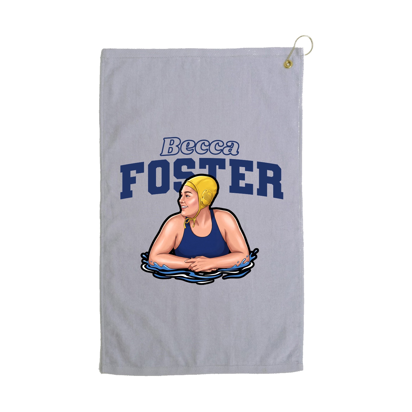 Golf Towel — Name Arch in Grey