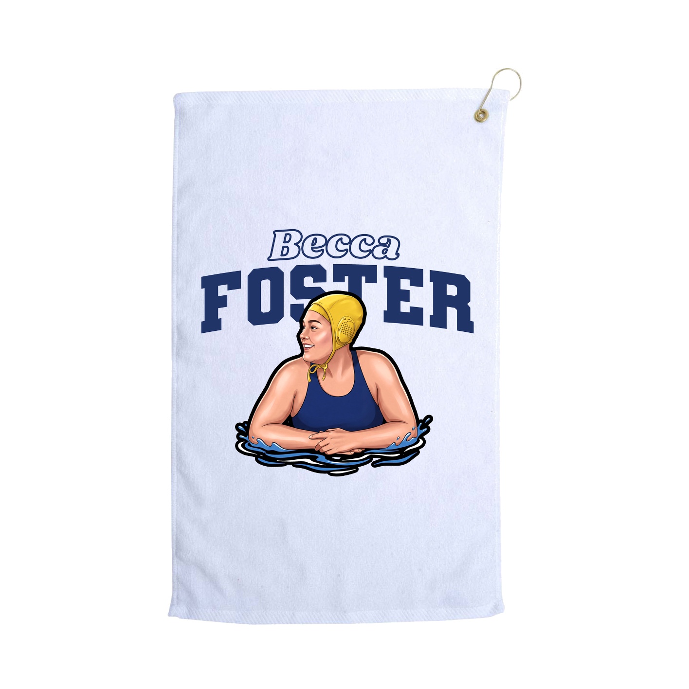 Golf Towel — Name Arch in White