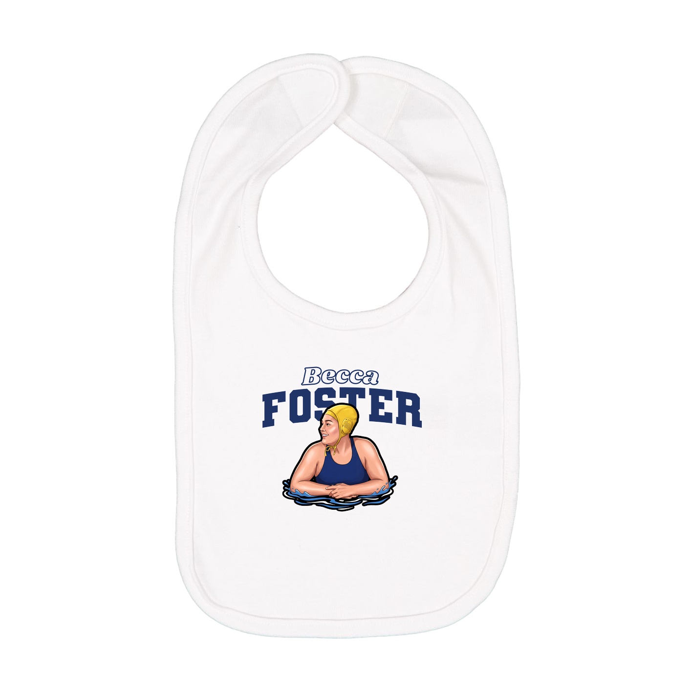 Infant Bib — Name Arch in White