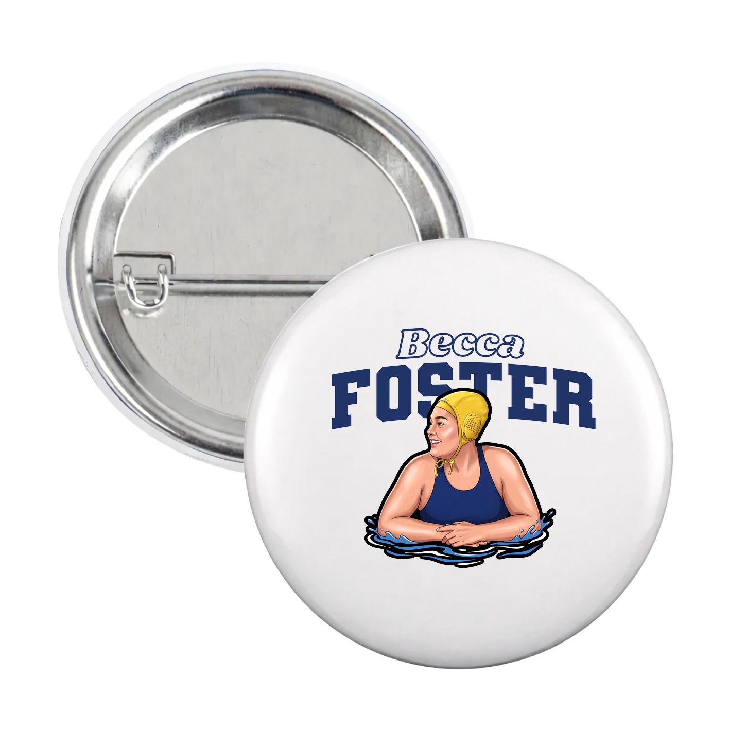 Game Day Button — Name Arch in White