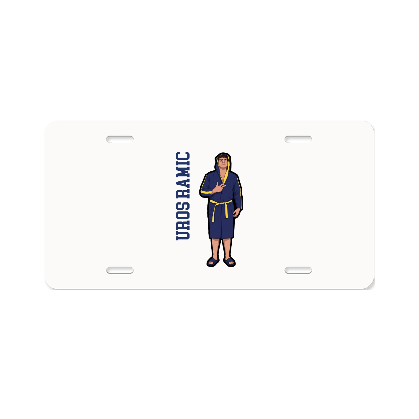 License Plate — Name Vertical in Classic