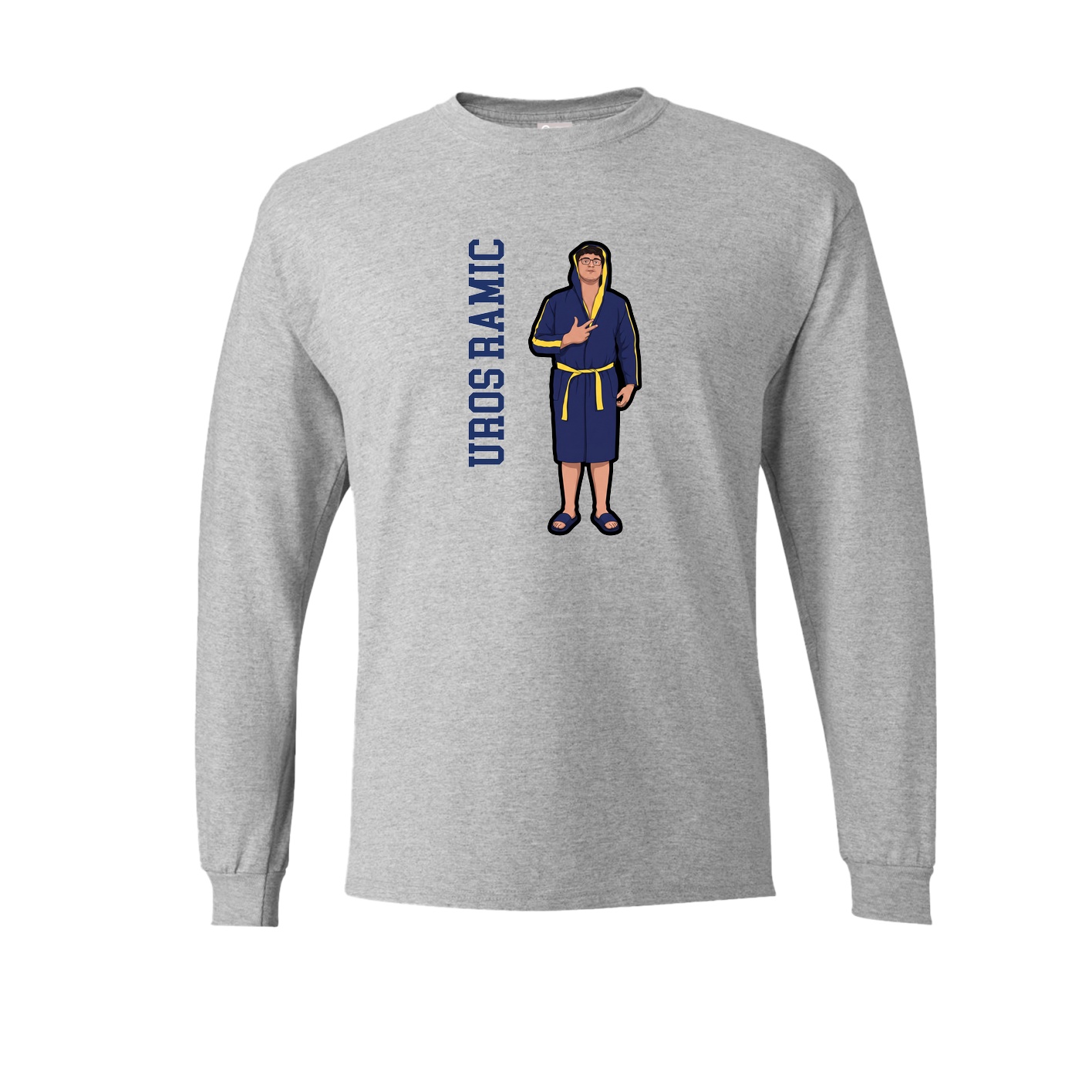 Long Sleeve Tee — Name Vertical in Grey