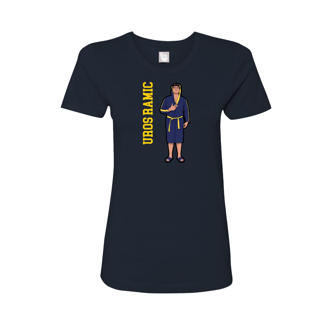 Fitted Women's Tee — Name Vertical in Navy