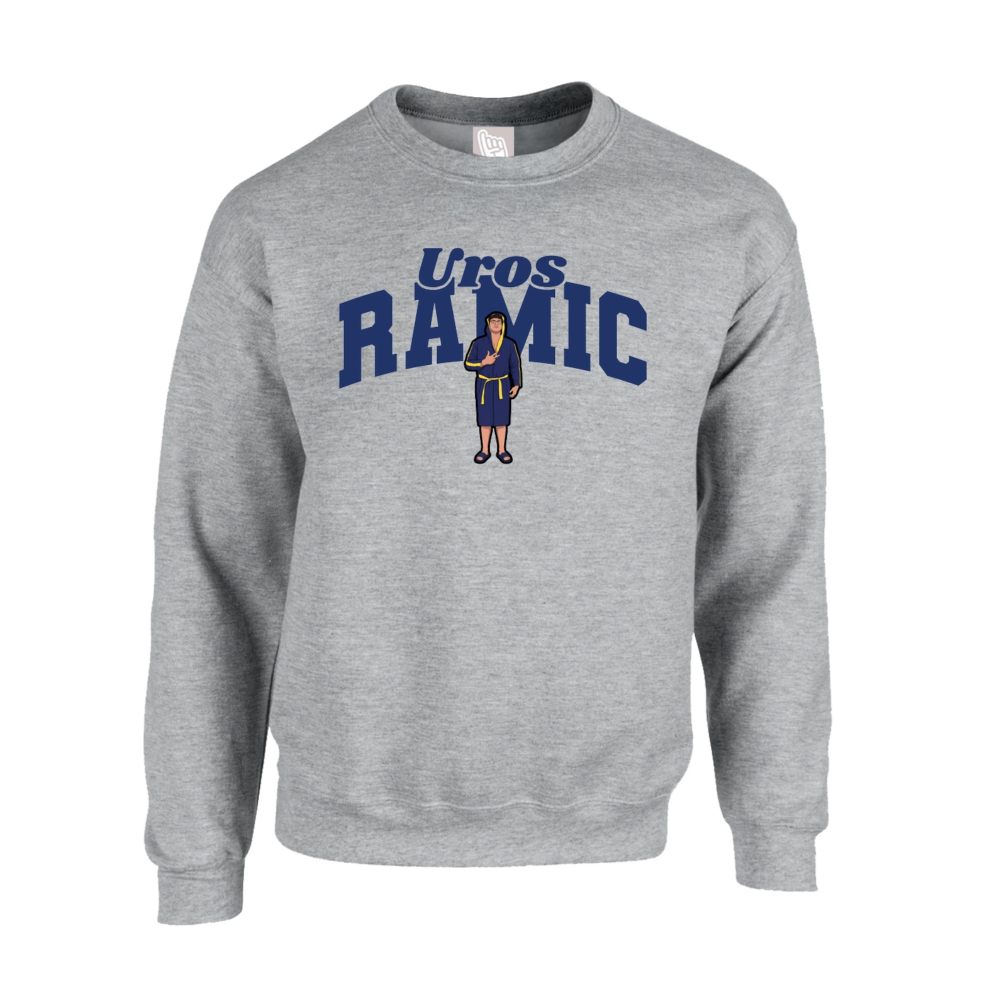 Fleece Crew — Signature Arch in Grey