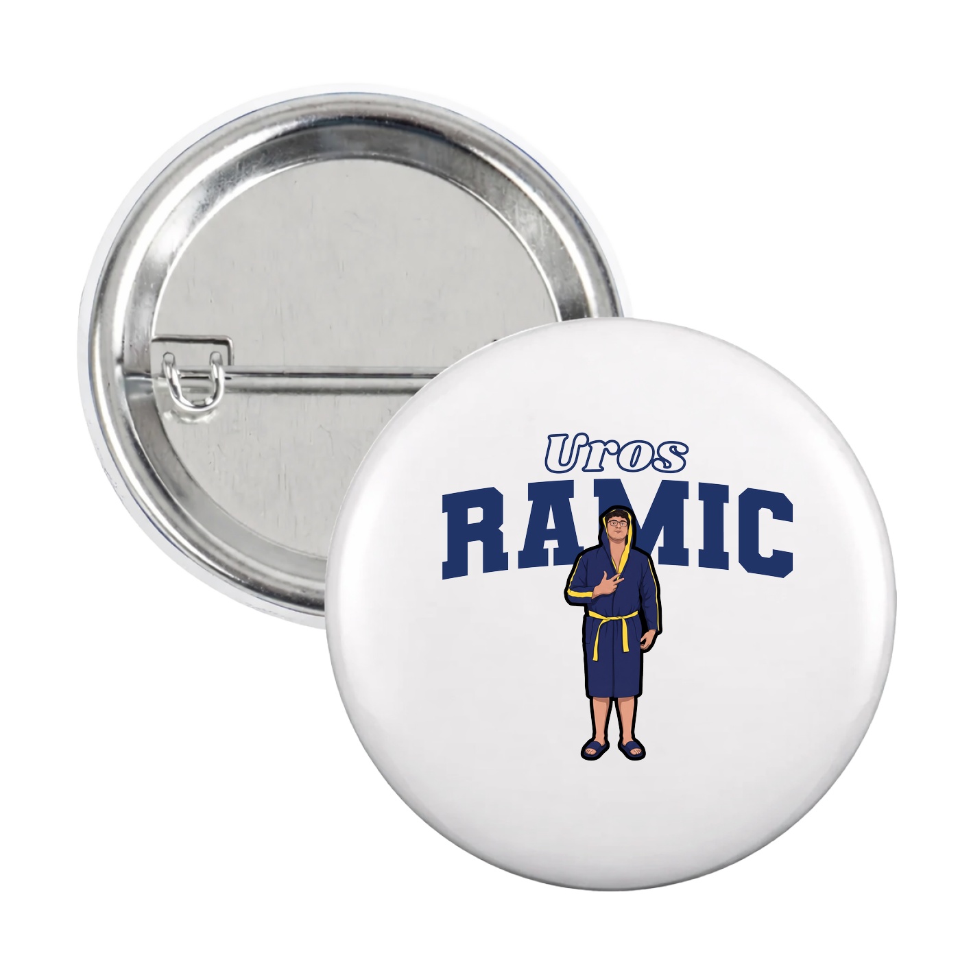 Game Day Button — Name Arch in White