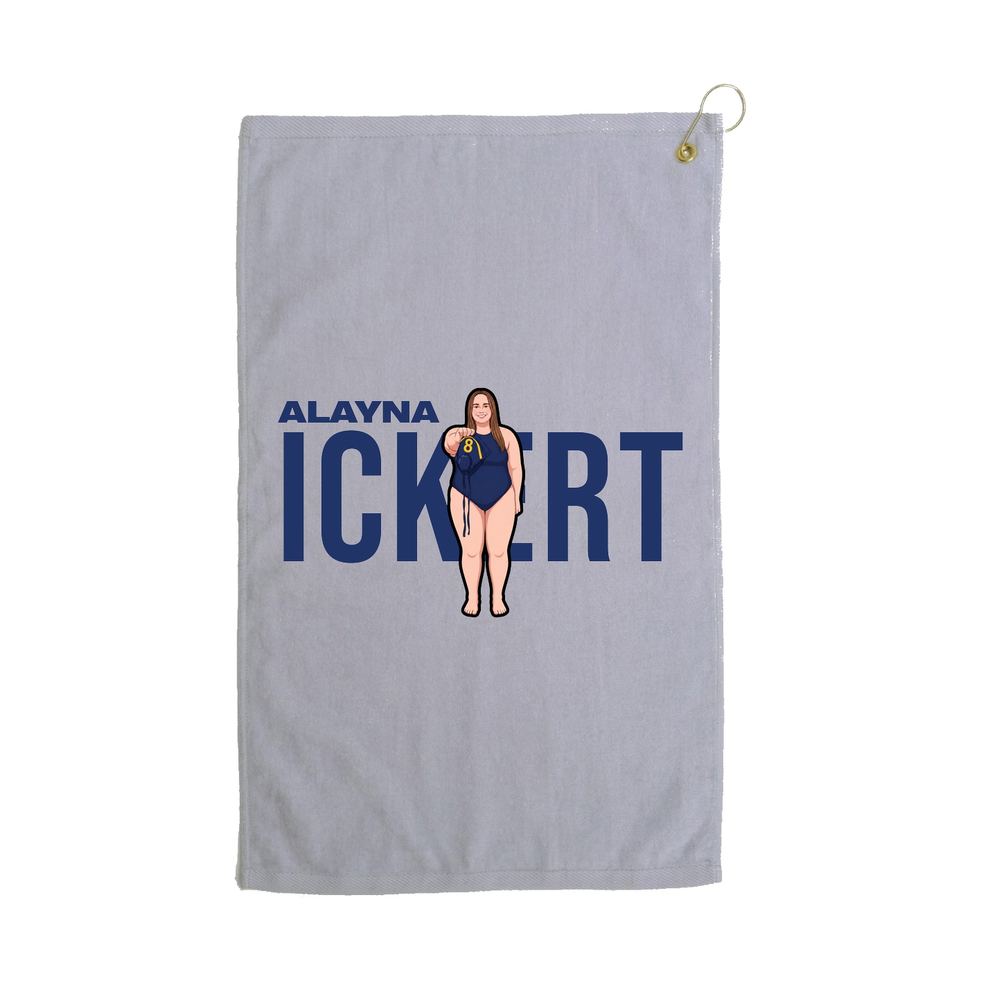 Golf Towel — Player Name in Grey