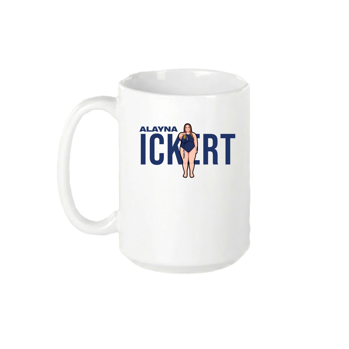 15oz Coffee Mug — Player Name in White