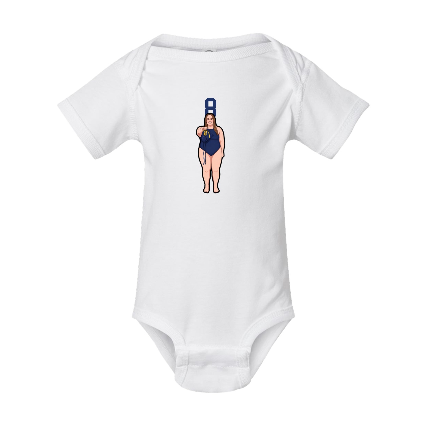 Baby Onesie — Number Top in White