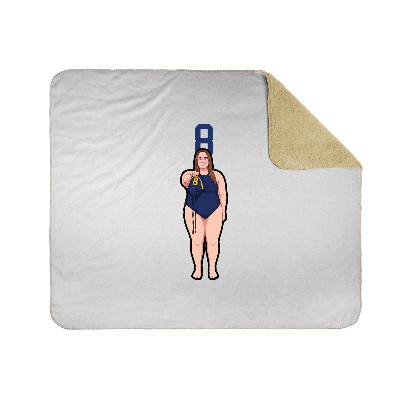 Throw Blanket — Number Top in White