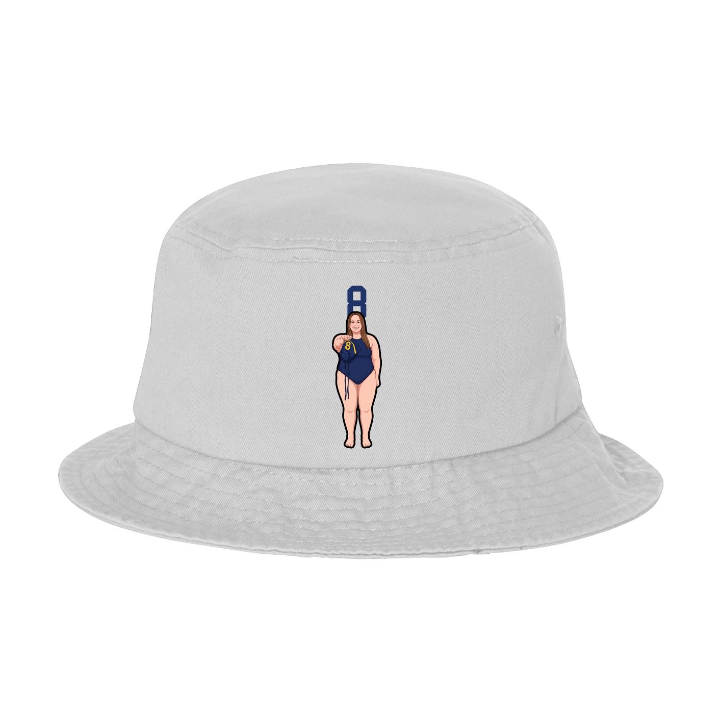 Bucket Cap — Number Top in White