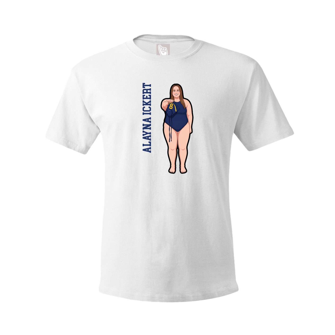 Youth Tee — Name Vertical in White