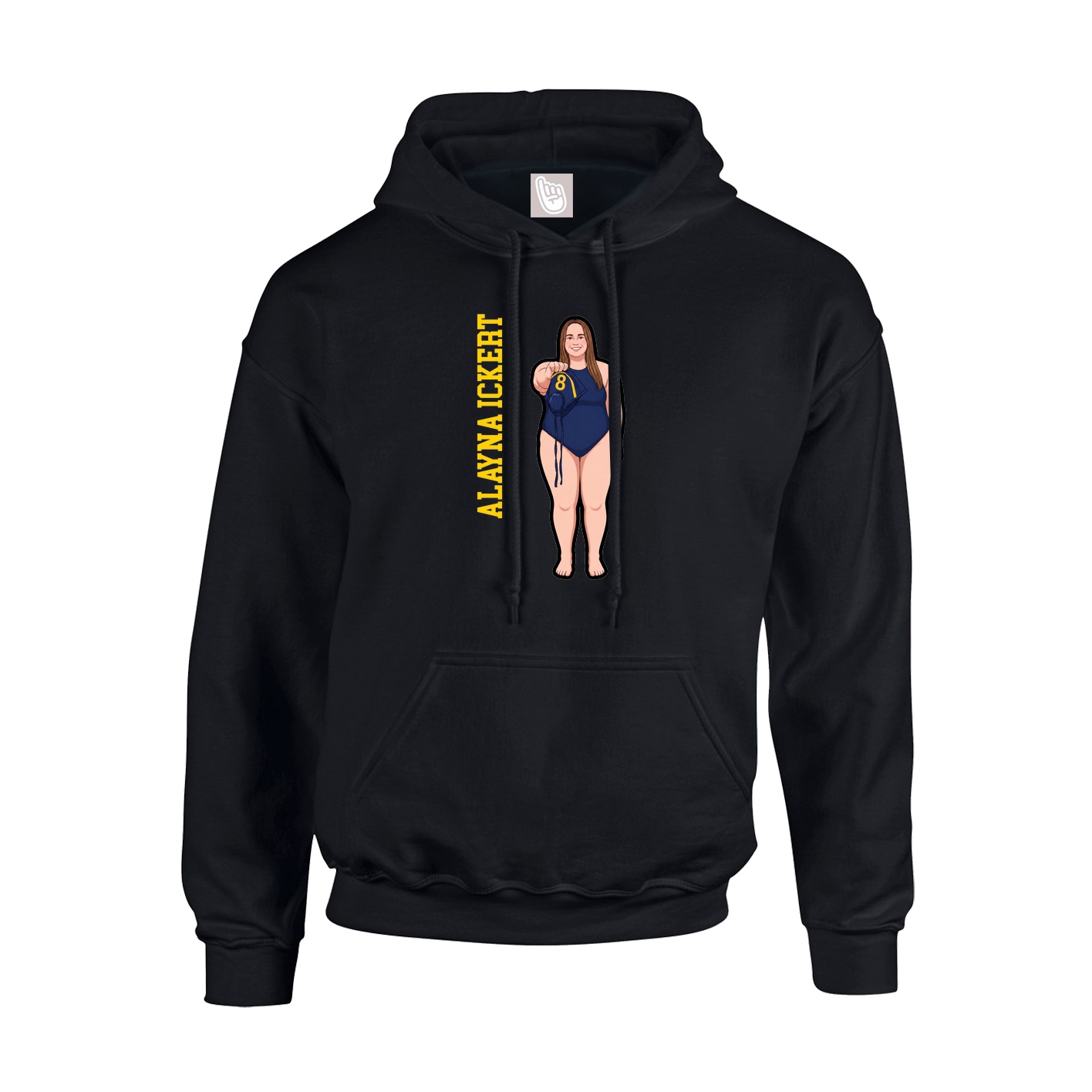 Hoodie — Name Vertical in Black