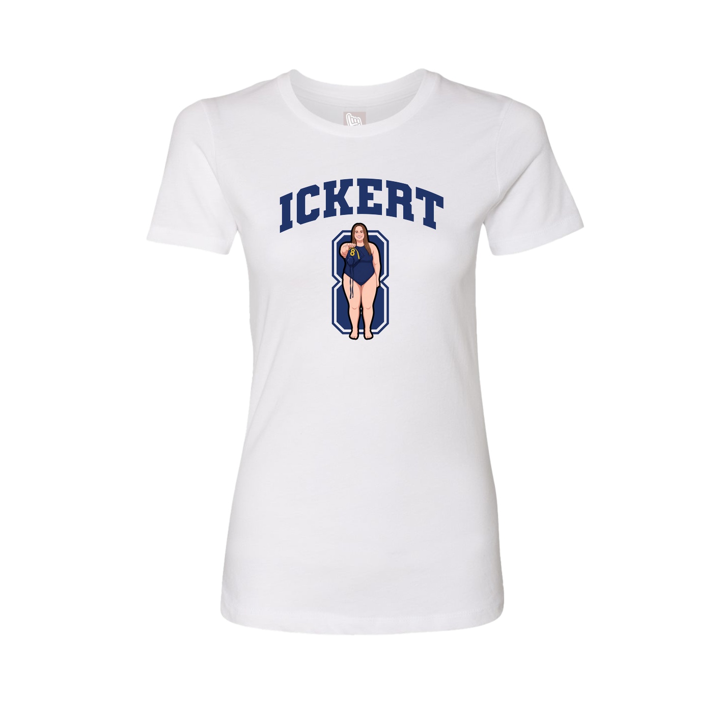 Fitted Women's Tee — Number in White