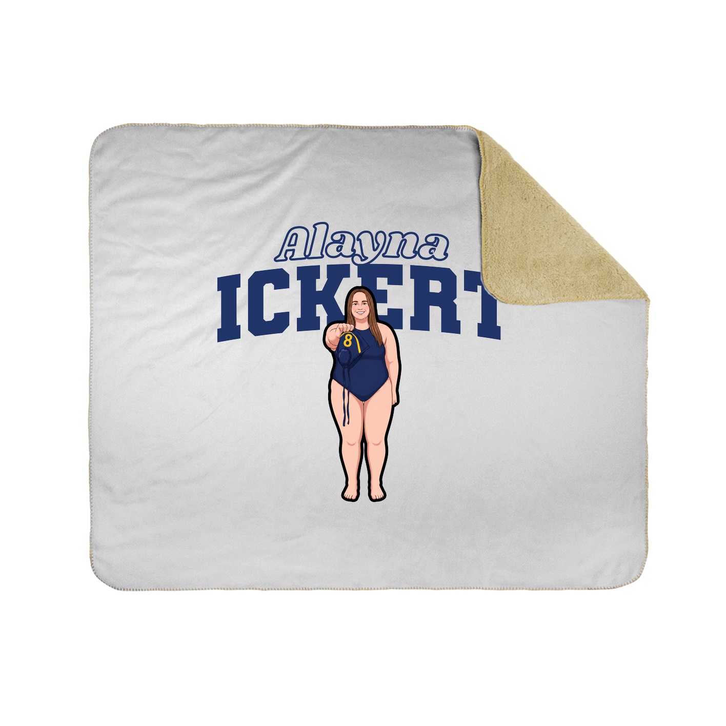 Throw Blanket — Name Arch in White