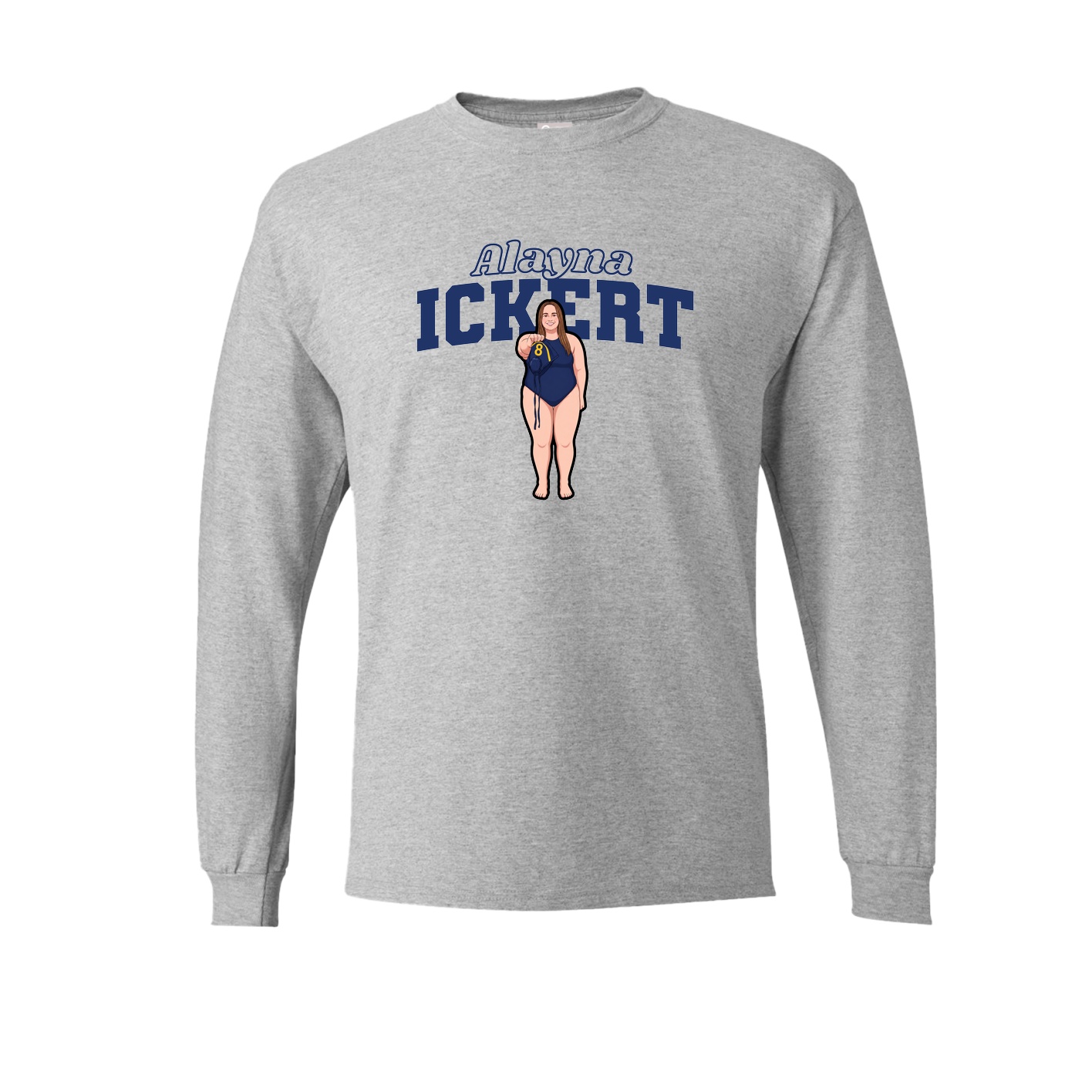 Long Sleeve Tee — Name Arch in Grey