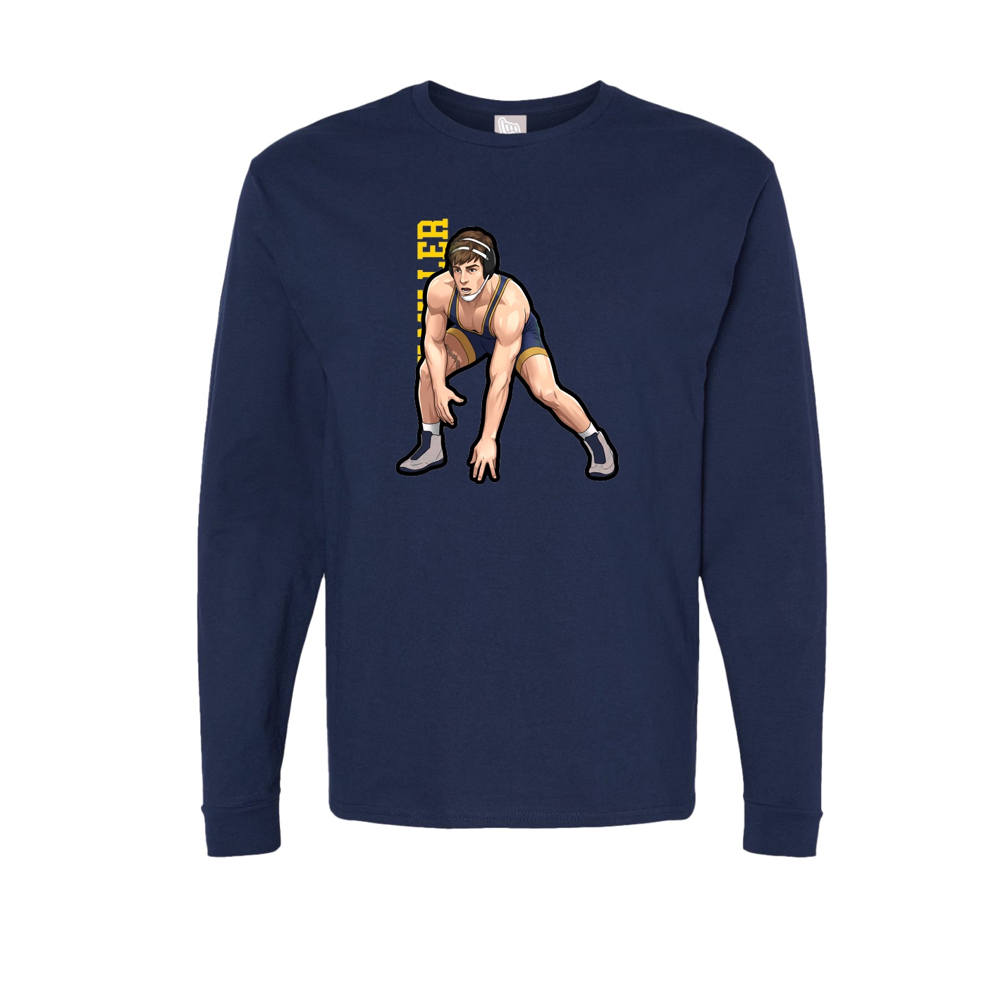 Long Sleeve Tee — Name Vertical in Navy